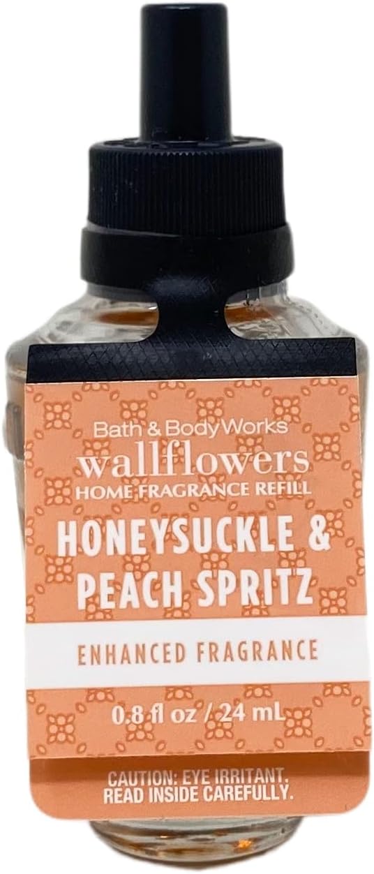 Bath Body Works Honeysuckle Peach Spritz 6 Pack Wallflowers Refill with Soap