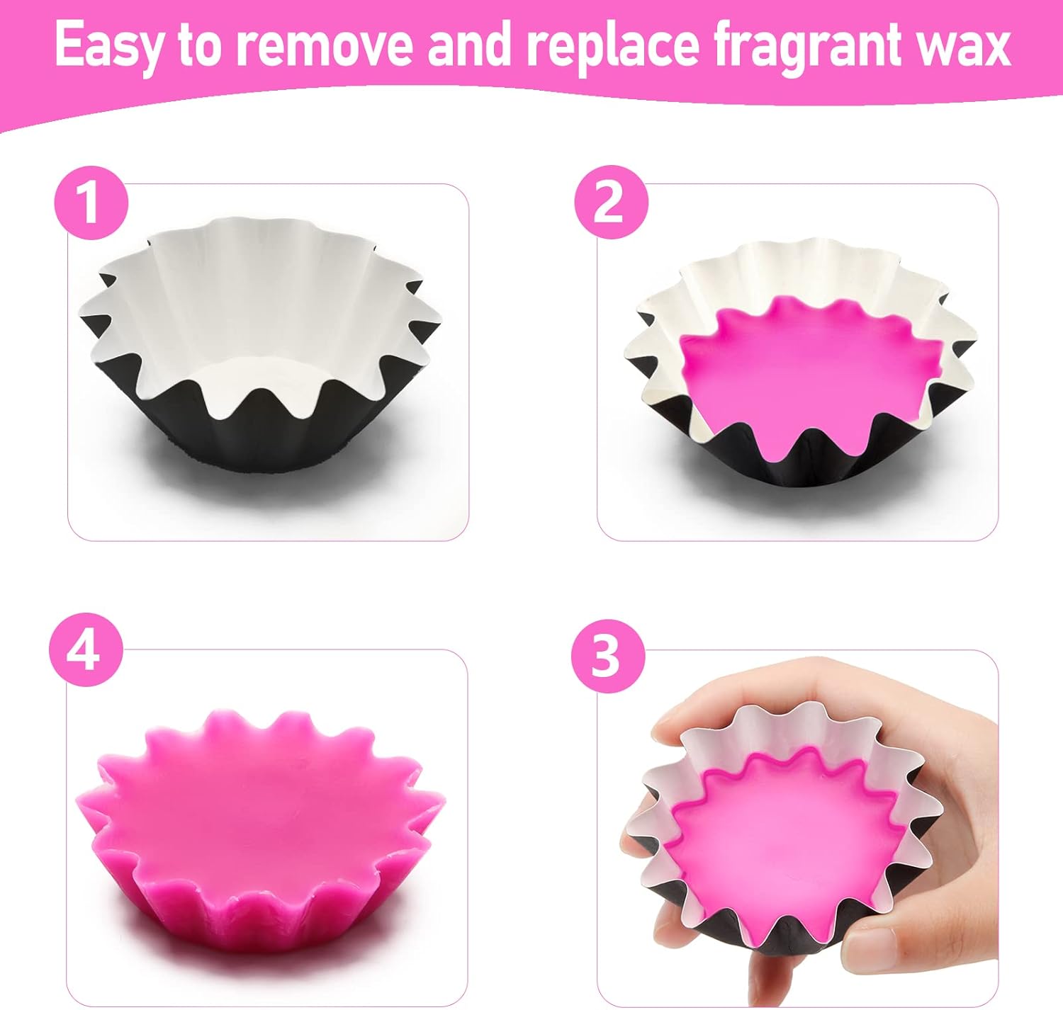 50 Pcs Leakproof Wax Melt Liners with Metal Spoon for Electric Warmers