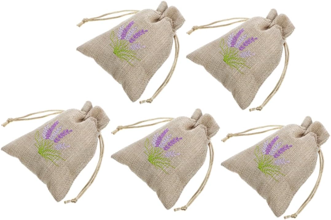 Happyyami 5pcs Lavender Sachet Bags Dried Flower Storage Wrapping Pouches