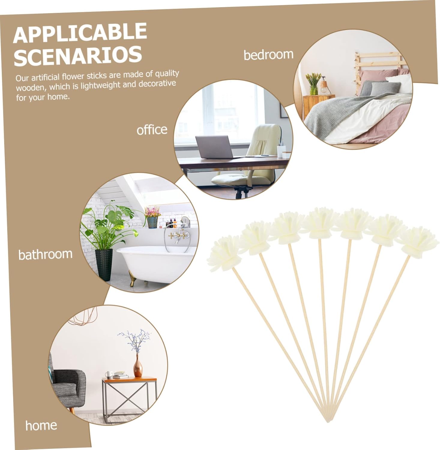 36Pcs Flower Aroma Diffuser Sticks for Home Office Decor