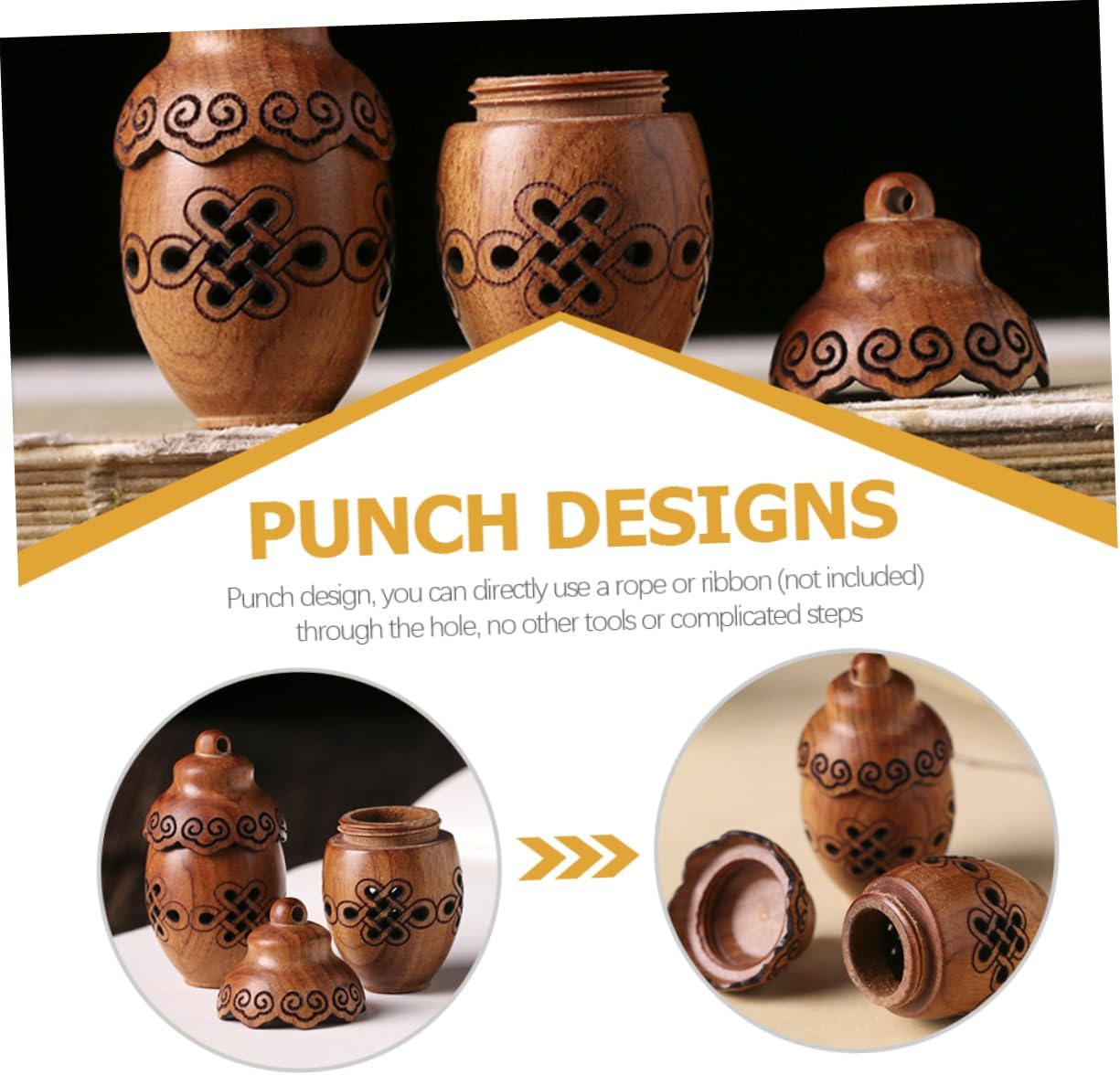 Retro Style Wooden Aroma Beads Holder Diffuser