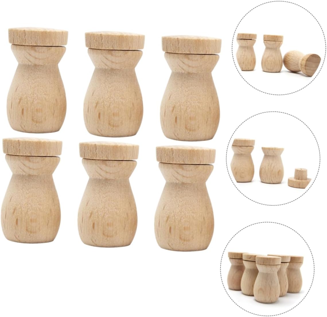 6pcs Essential Oil Diffuser Pendant Wooden Bottle Decor