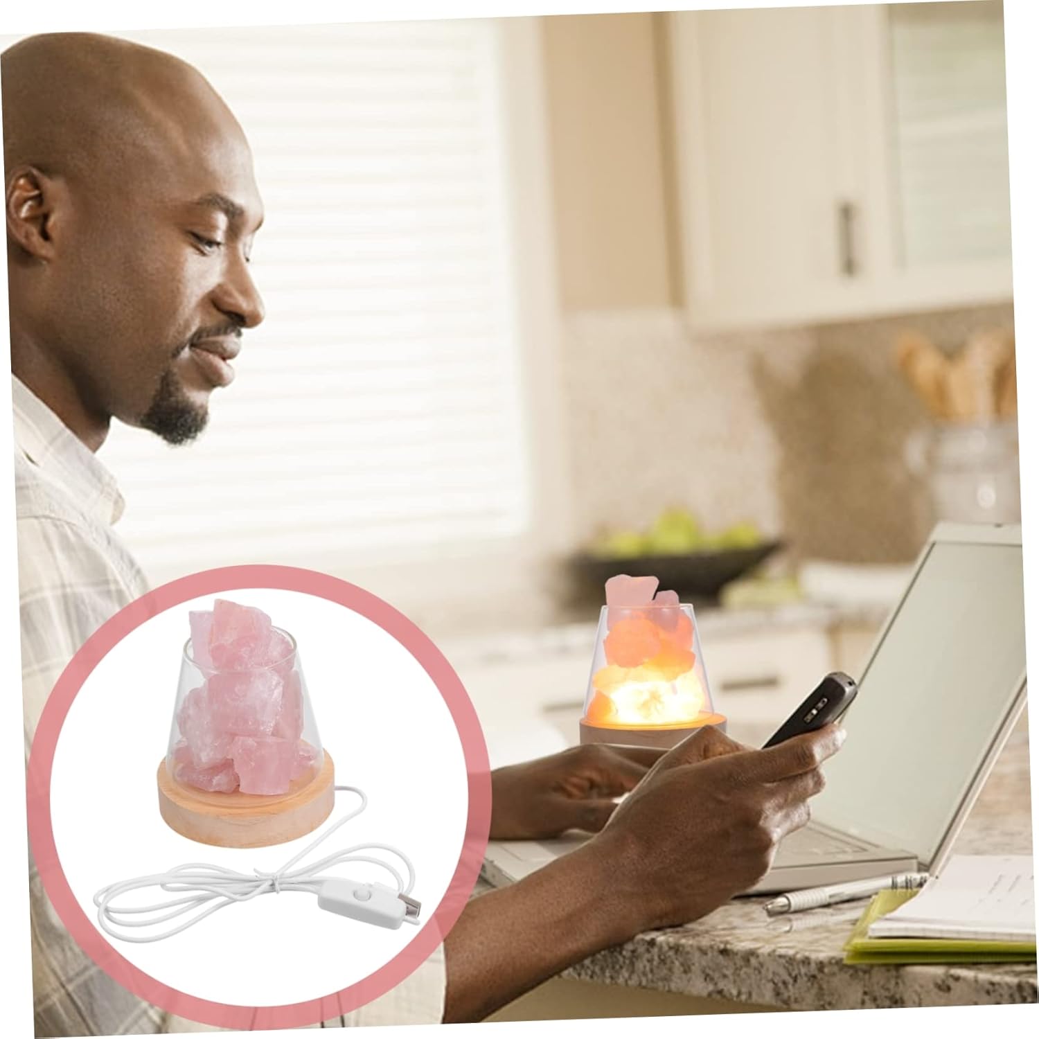 Zerodeko Crystal Aroma Lamp for Relaxing Essential Oil Diffuser