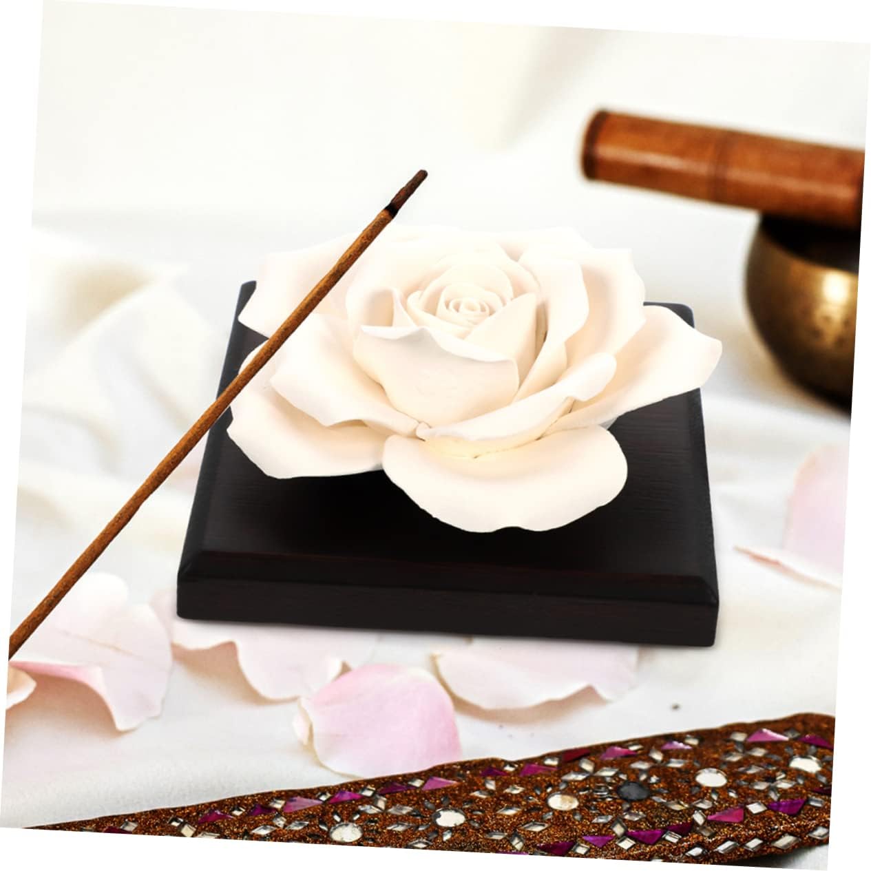 GLEAVI 2pcs Ceramic Rose Aroma Diffuser for Home Office and Car
