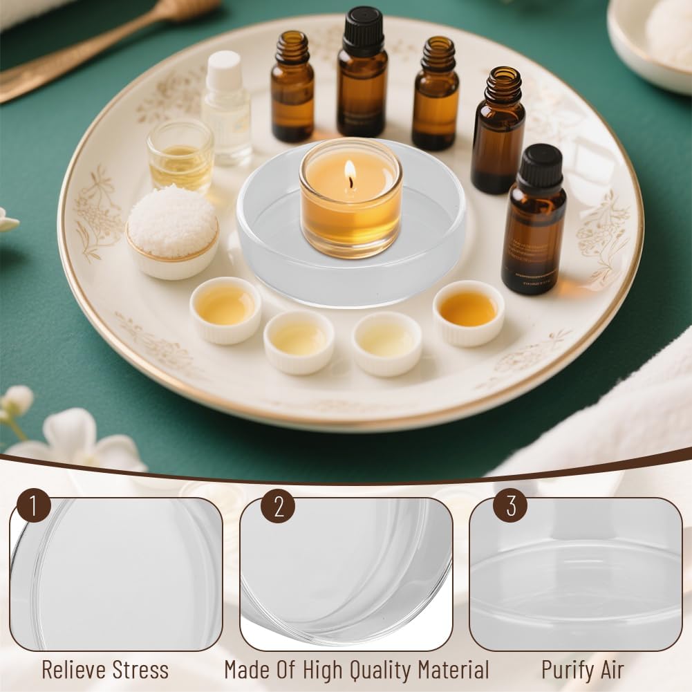 Sunicon Replacement Wax Warmer Dish Round Glass 03cm Thickness
