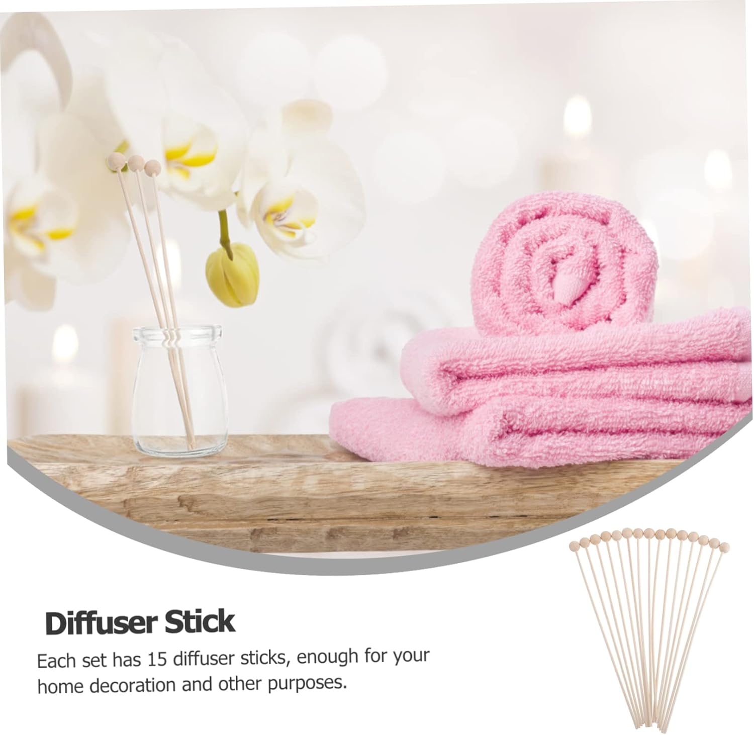 Happyyami 15pcs Wooden Diffuser Sticks for Aromatherapy