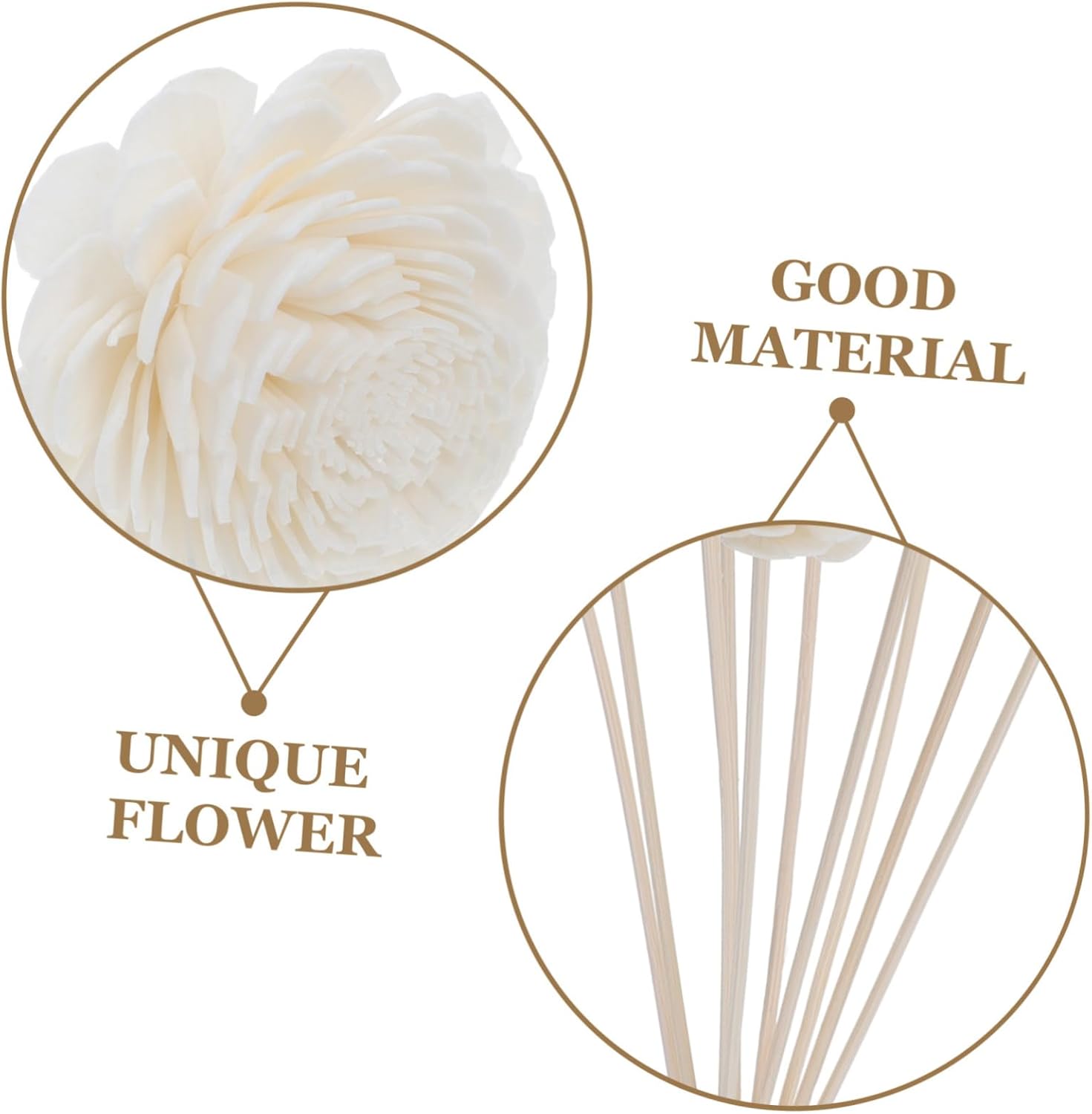 10pcs Fragrance Diffuser Sticks with Dried Flowers for Home and Office