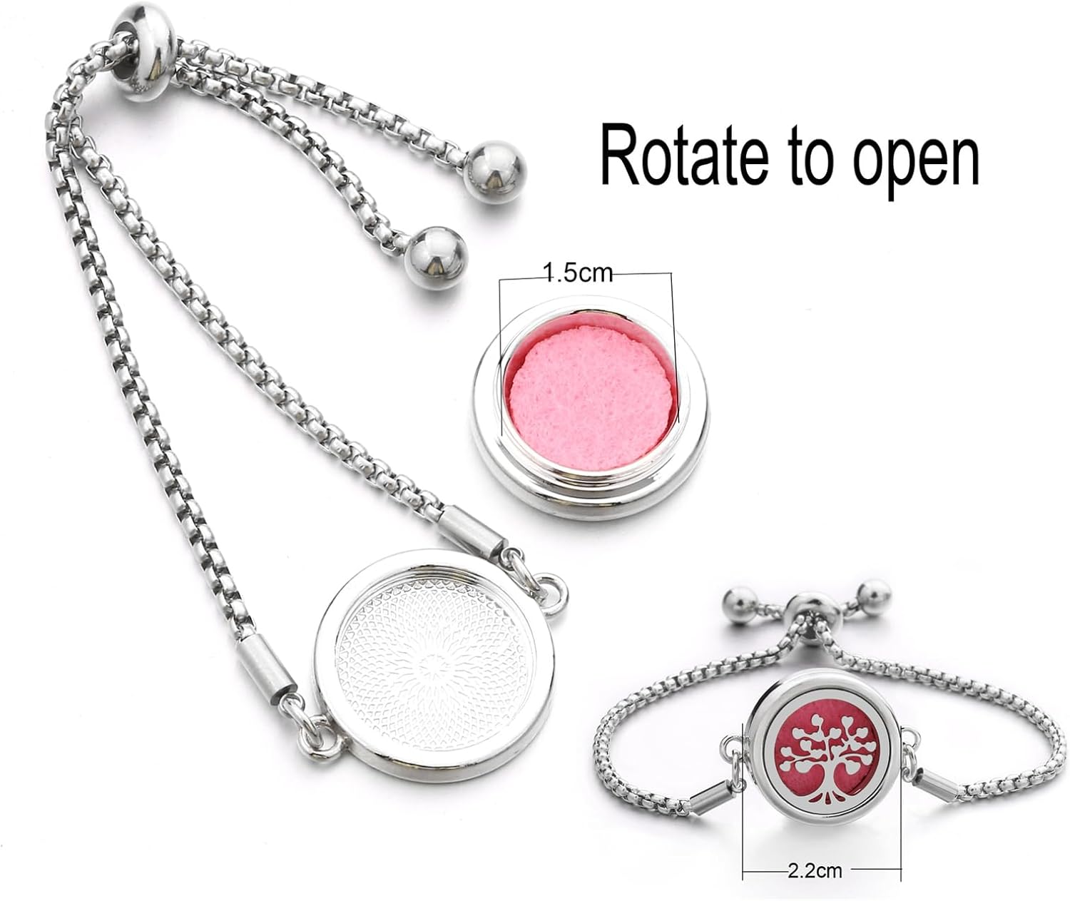 Stainless Steel Essential Oil Diffuser Bangle Pendant