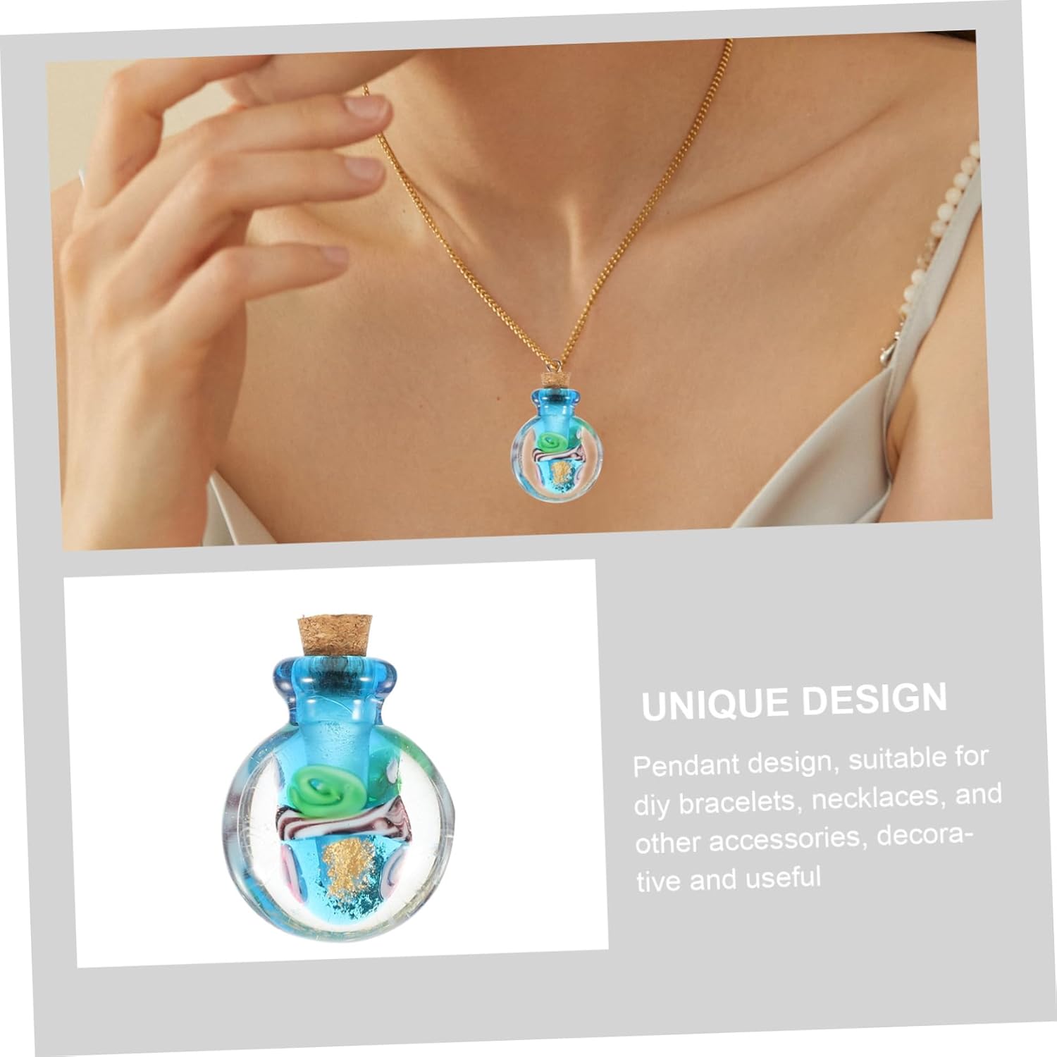 Glass Oil Diffuser Necklace Pendant Essential Oil Jewelry for Women