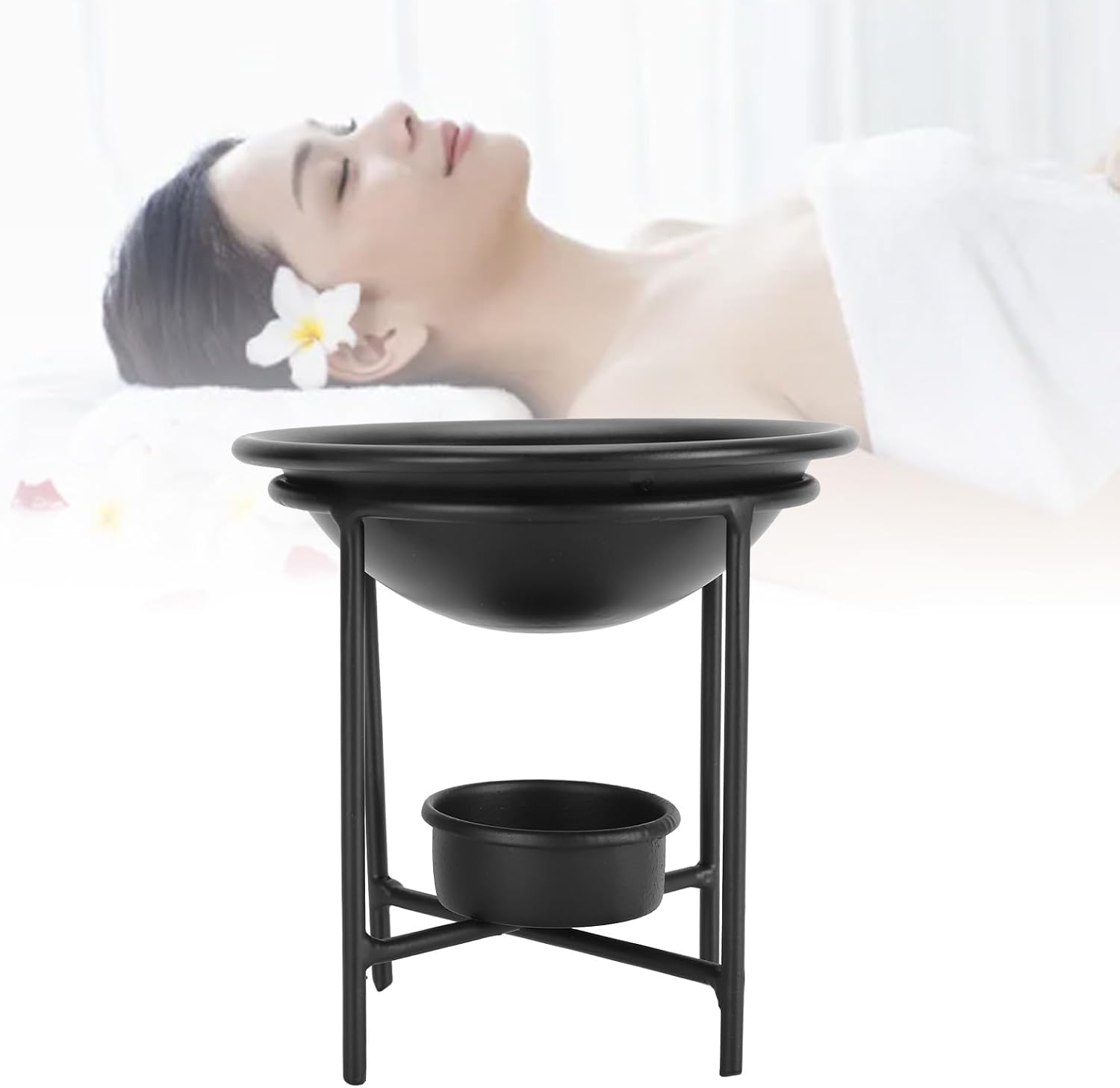 Fragrance Oil Burner with Flat Iron Bowl