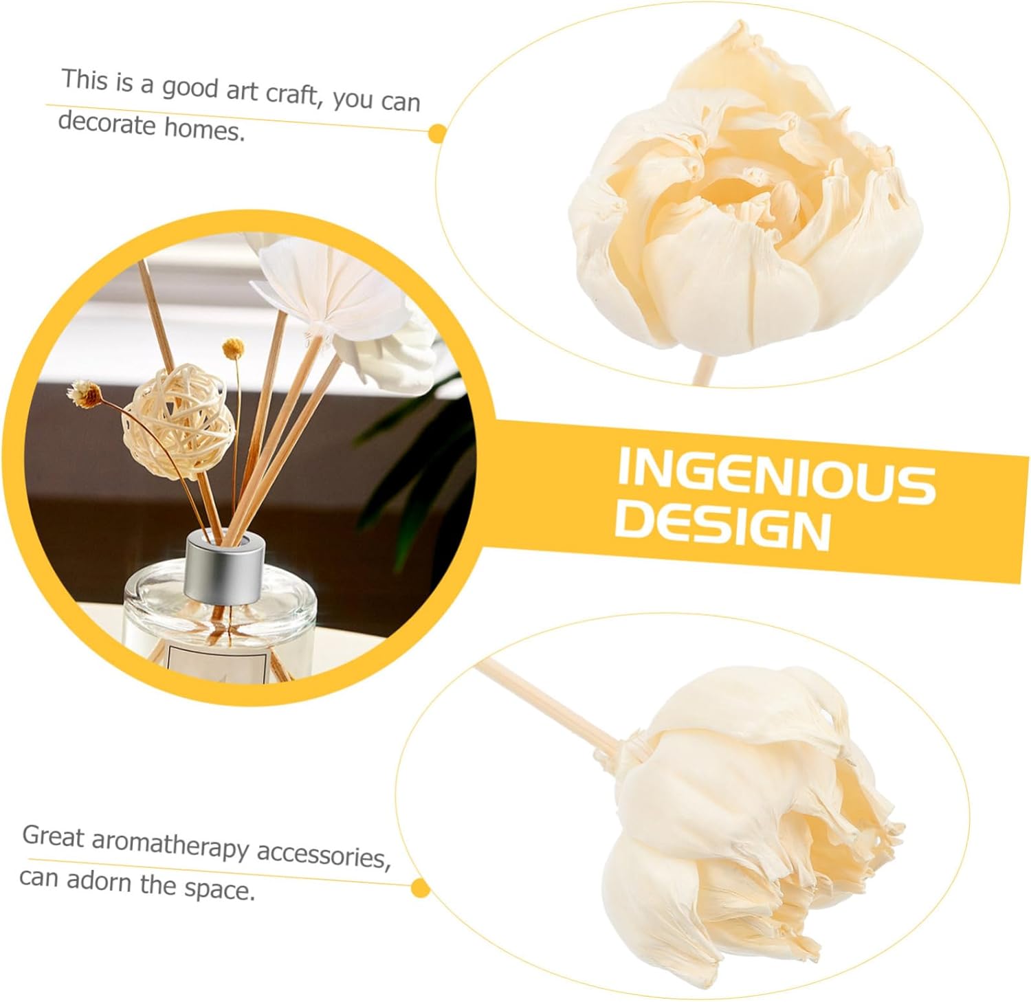 Vaguelly 5pcs Essential Oil Diffuser Flowers for Relaxation and Aromatherapy