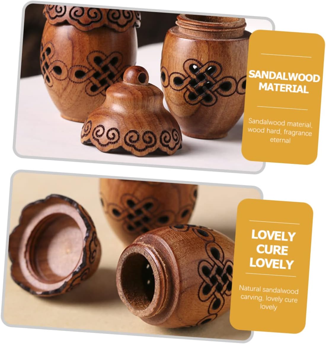 PartyKindom DIY Hollow Wood Aroma Bottle Pendant Essential Oil Diffuser