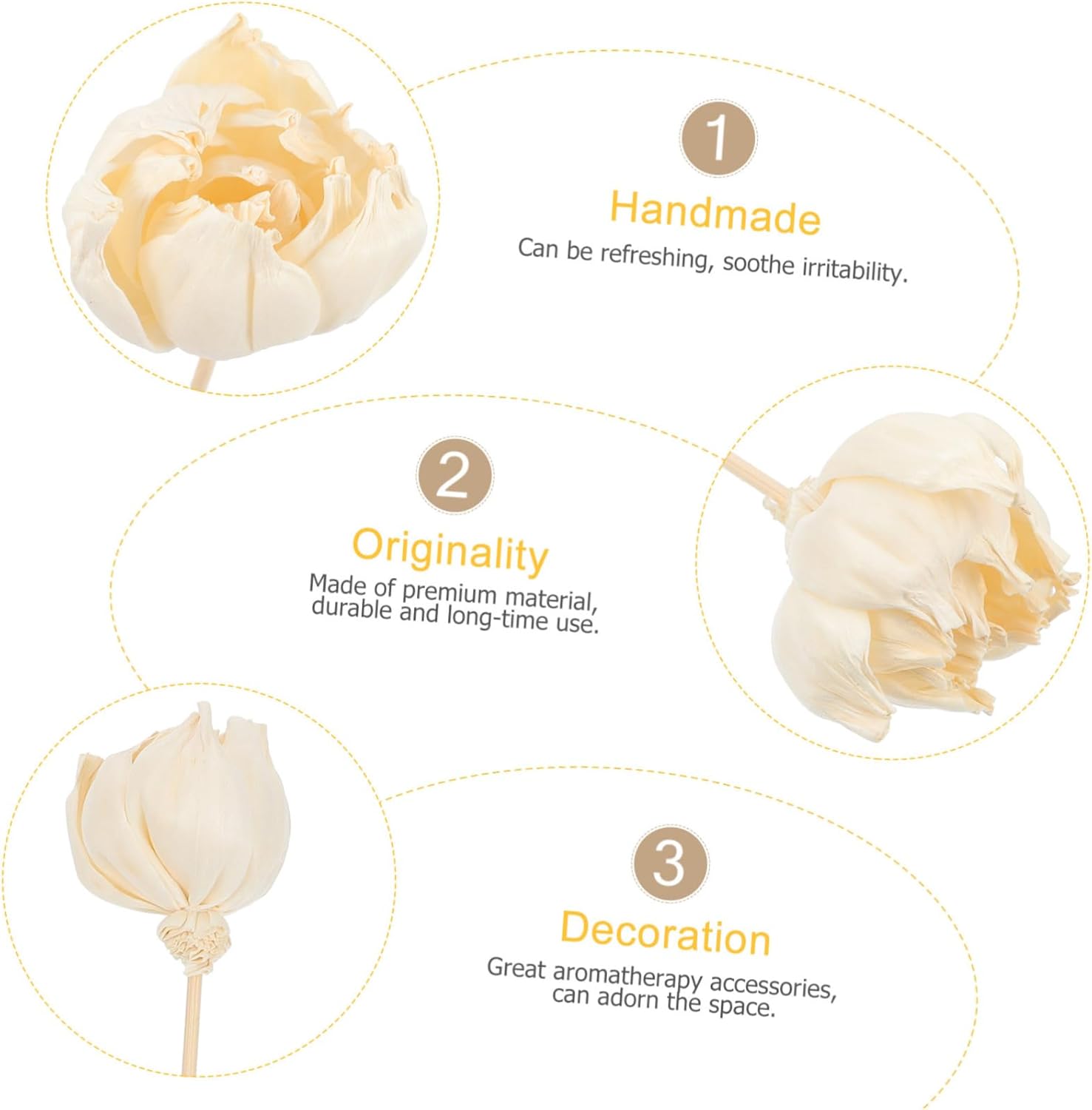 Vaguelly 5pcs Essential Oil Diffuser Flowers for Relaxation and Aromatherapy