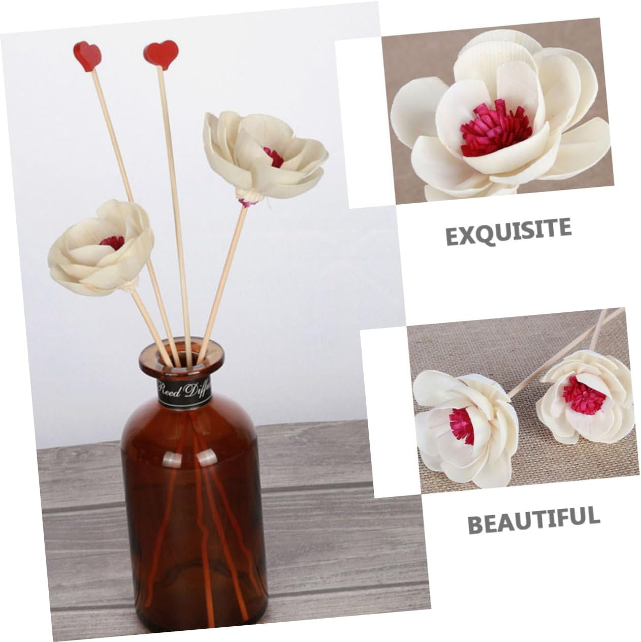 Garneck 3Pcs Dried Flower Diffuser Sticks Aromatherapy Decor