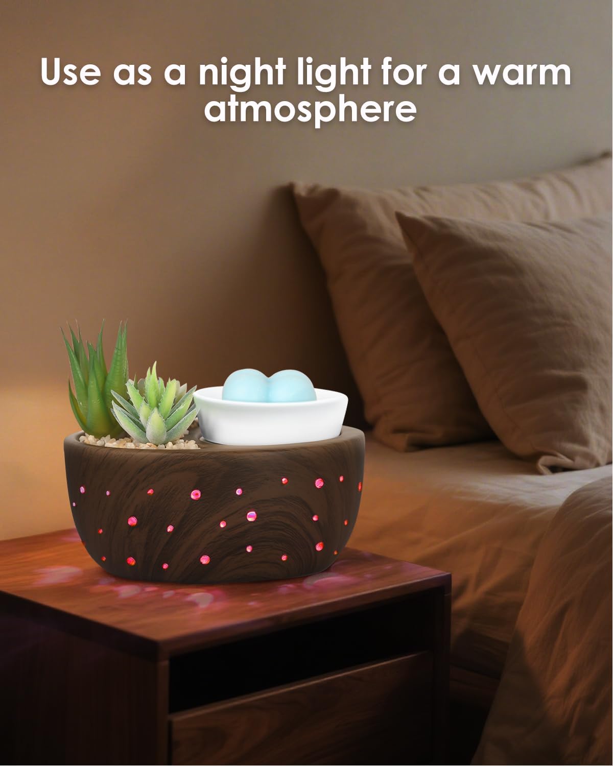 Luxarapy 4-in-1 Ceramic Wax Melt Warmer with PTC and LED Light