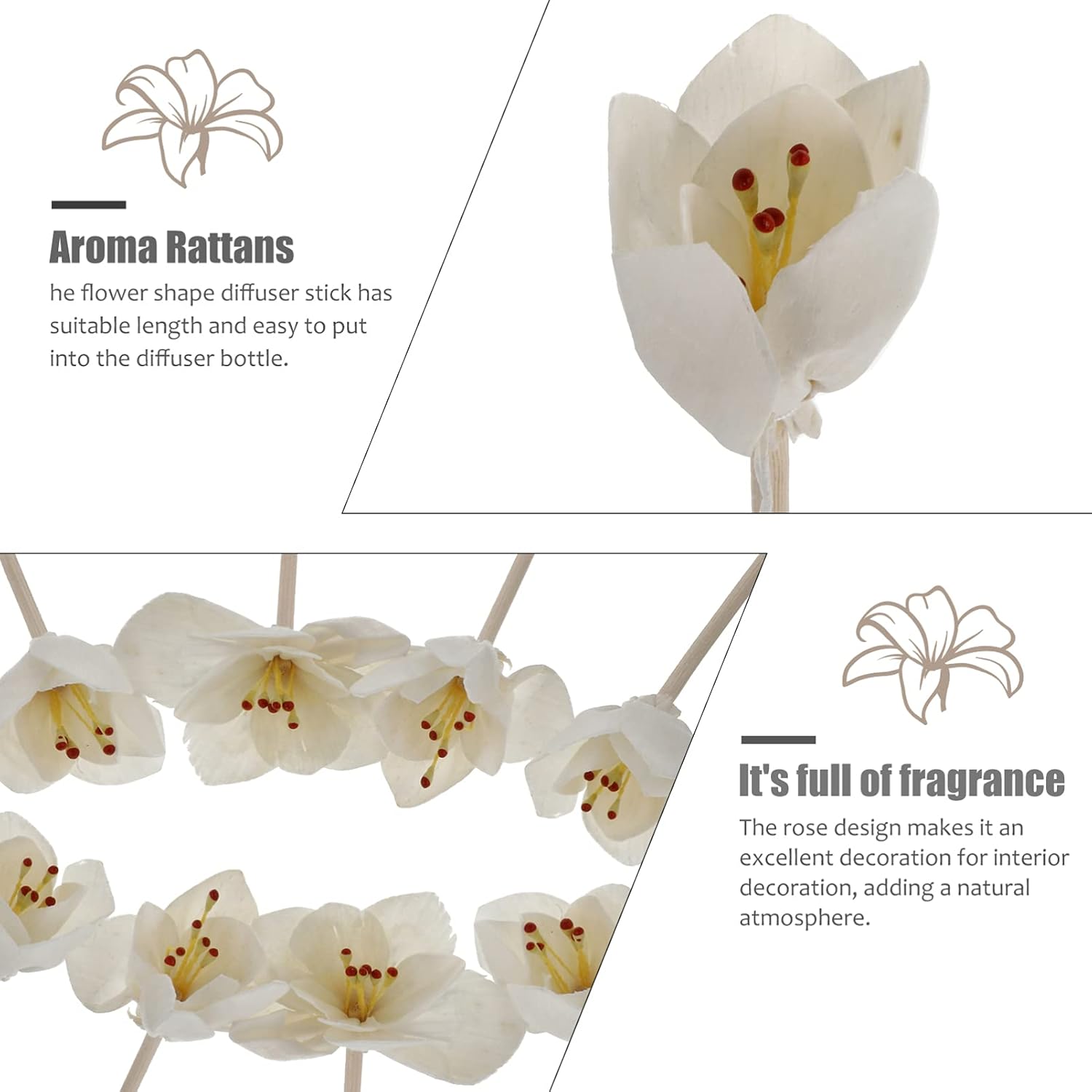DOITOOL 5pcs Rattan Sticks for Diffusers