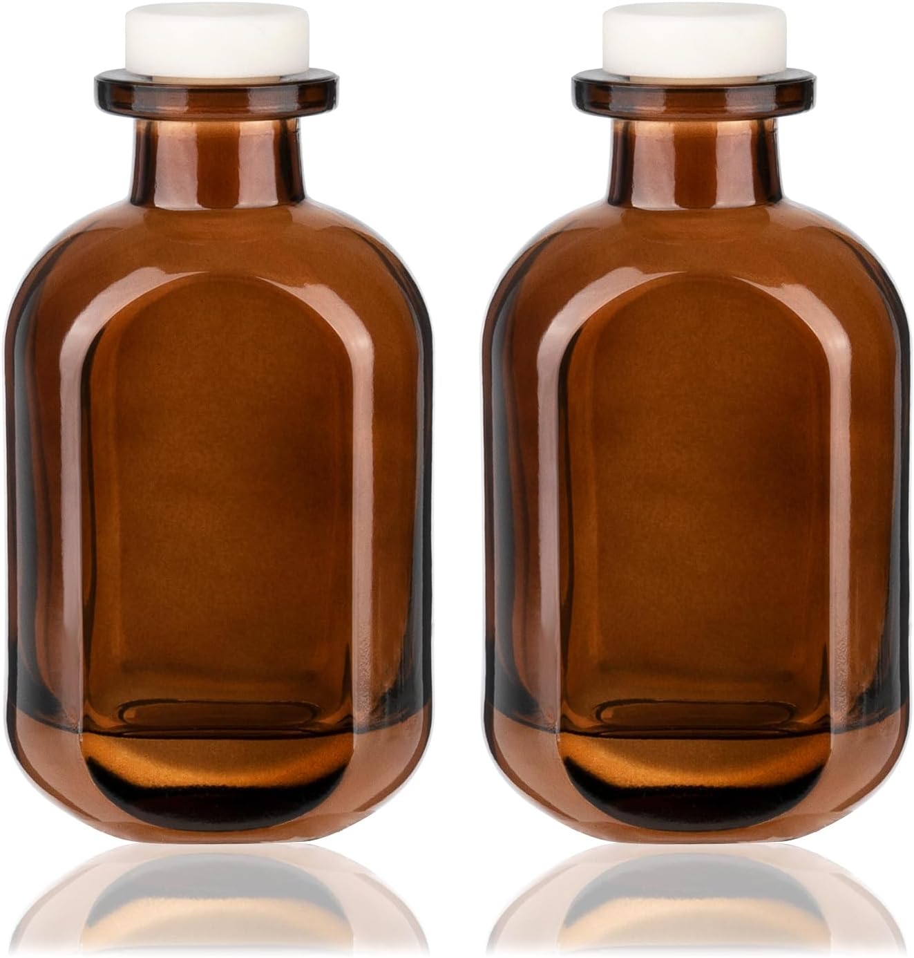 2 Pack 5oz Glass Reed Diffuser Bottles - Brown
