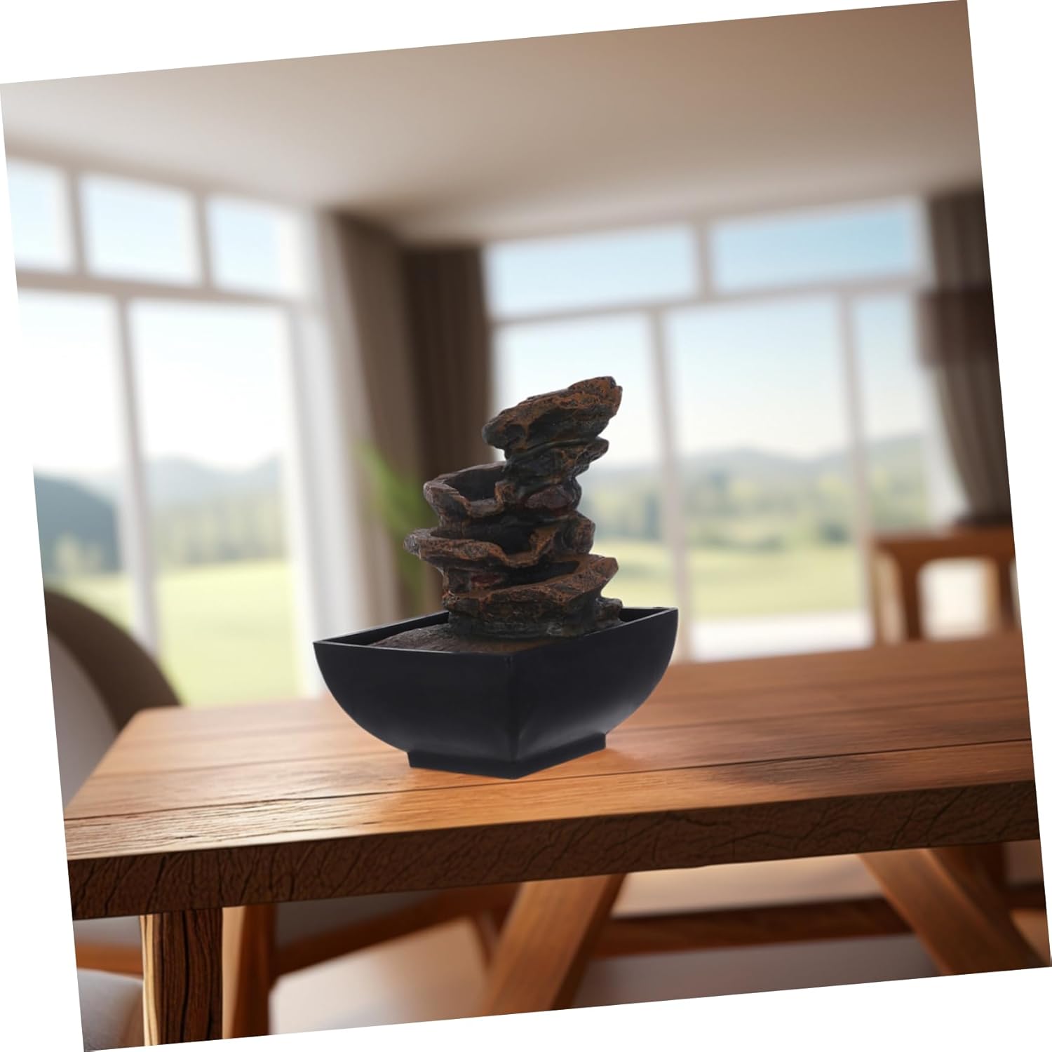 Cabilock Tabletop Fountain with LED Light and Water Sound