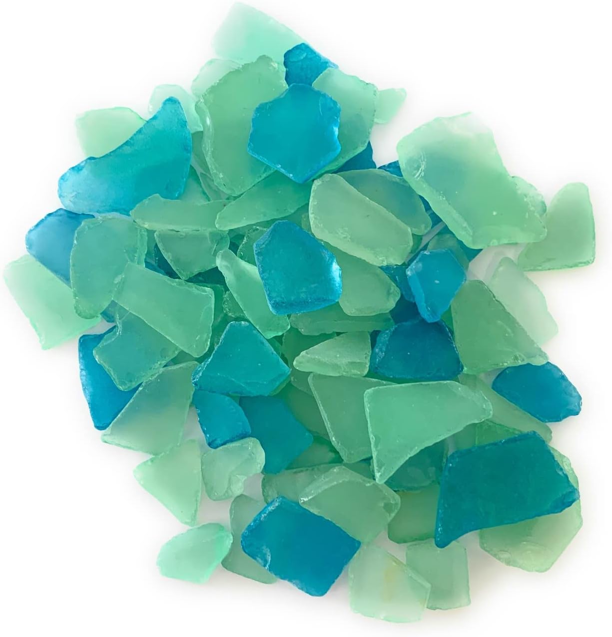 Caribbean Blue Green Sea Glass for Crafts 11oz