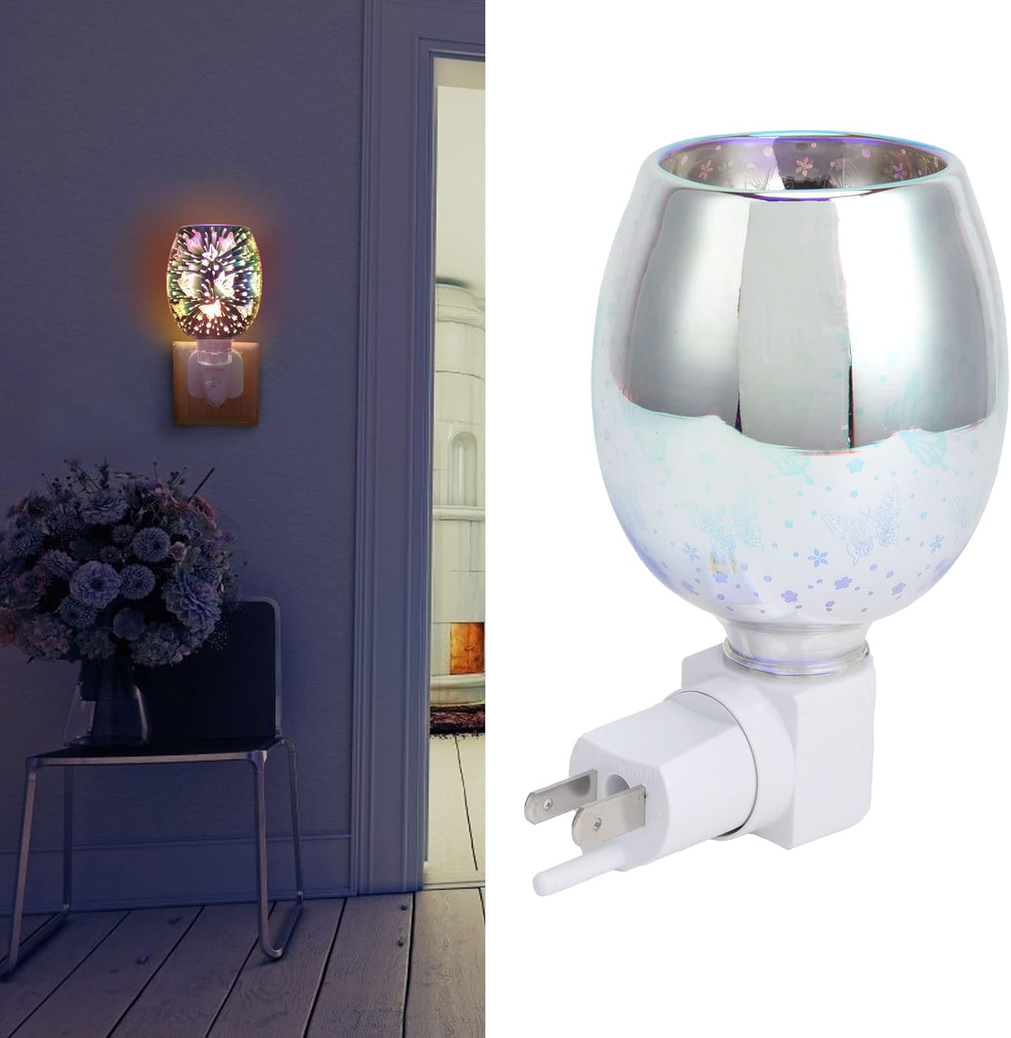 3D Plug in Wax Warmer with Night Light and Fragrance