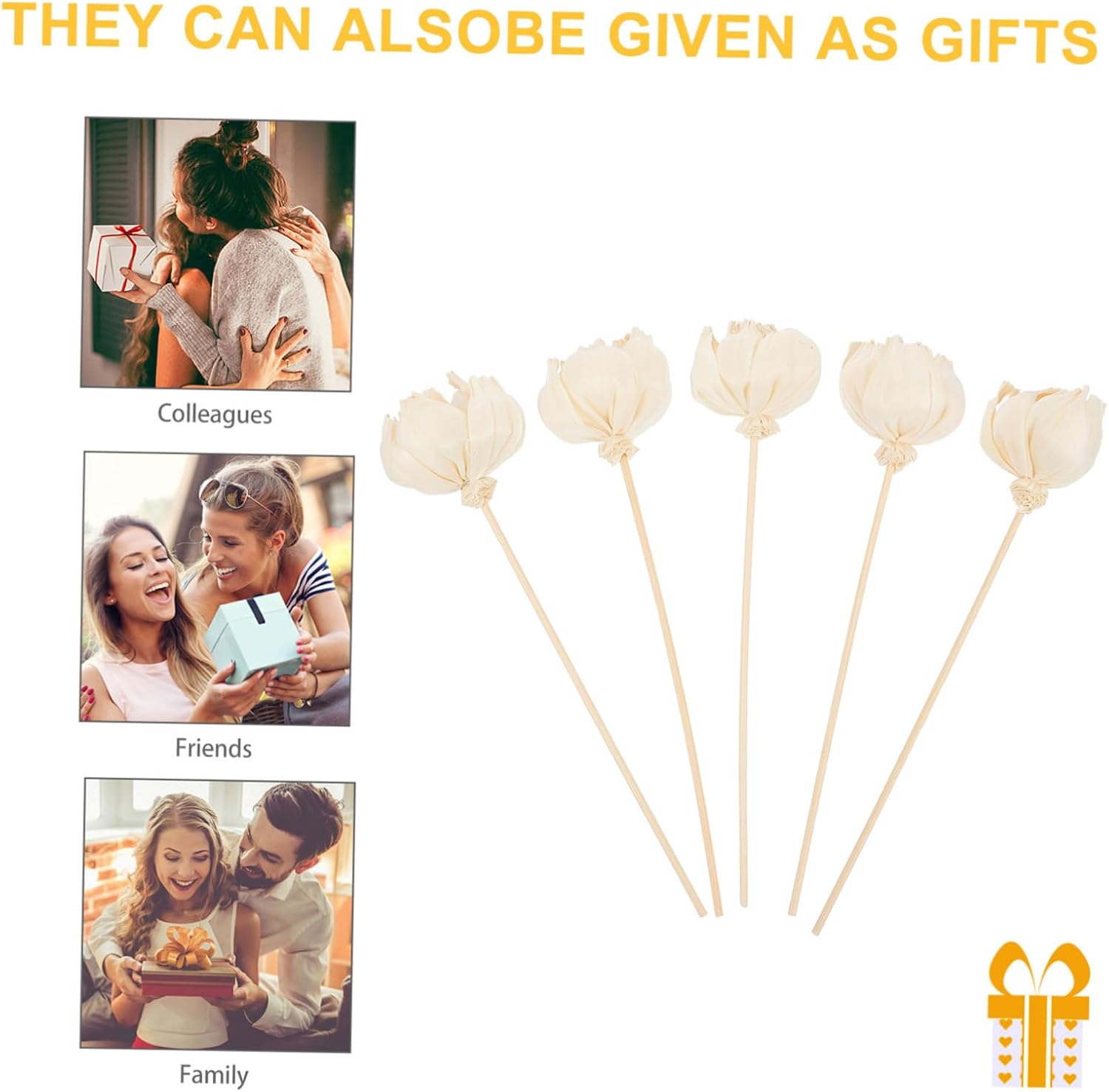 Wakauto 5pcs Peony Flower Aroma Sticks for Diffusers