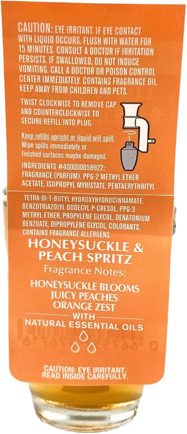 Bath Body Works Honeysuckle Peach Spritz 6 Pack Wallflowers Refill with Soap