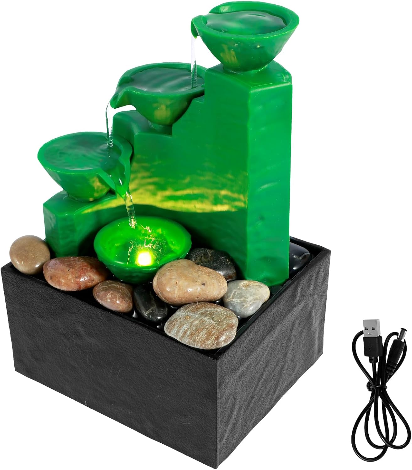 Tabletop Meditation Water Fountain With Light