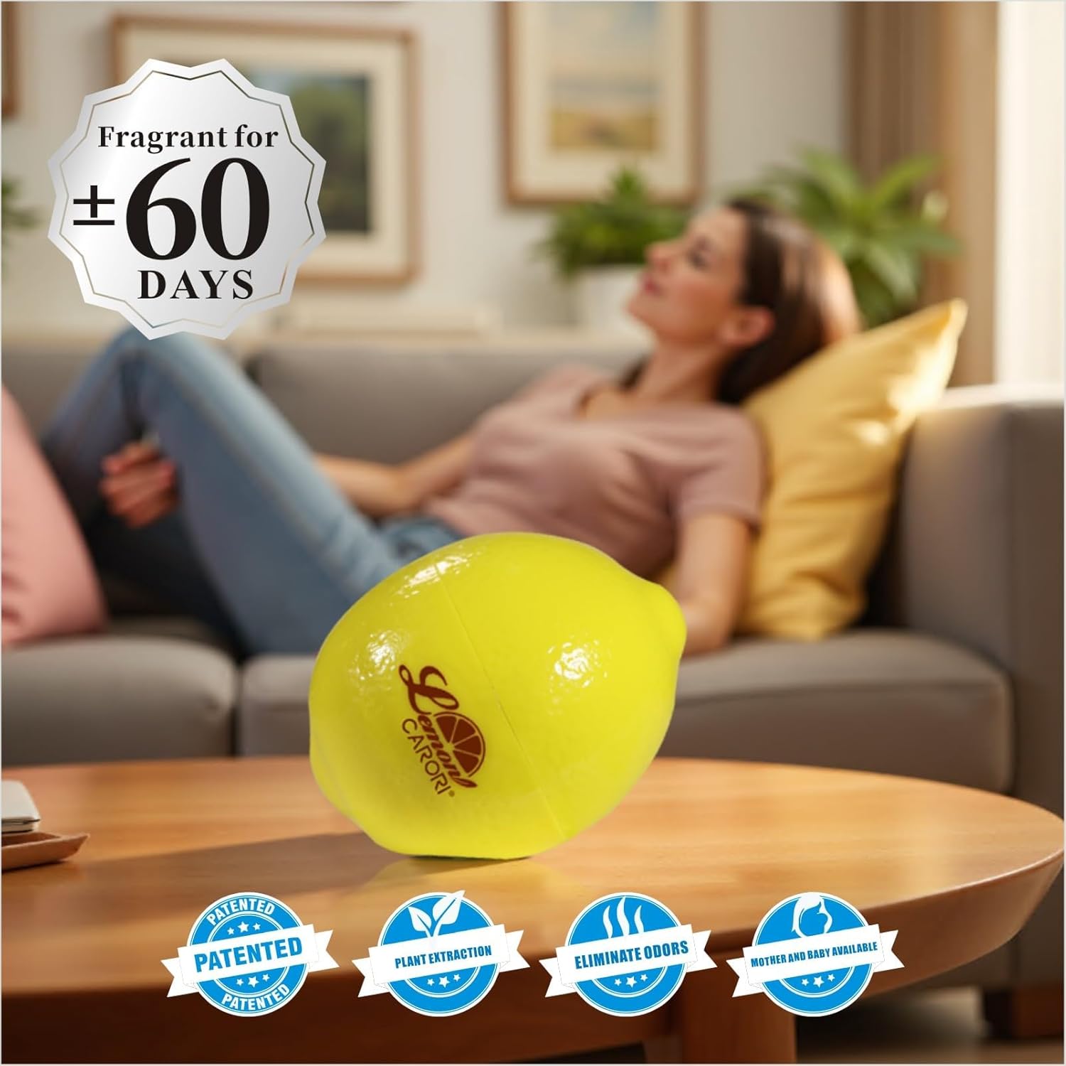 CARORI Lemon Scent Air Freshener for Cars and Homes