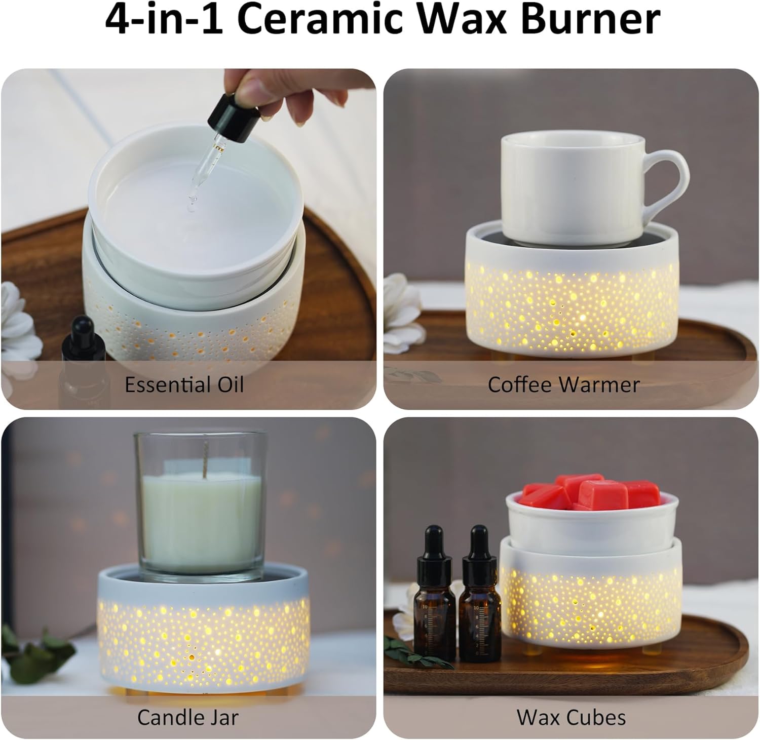 Geronland 3-in-1 Electric Wax Melter with Light for Aromatherapy