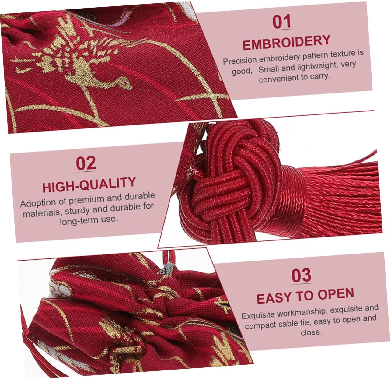 PRETYZOOM 3pcs Sachet Pouch Holder Chinese Design Scented Car Decor