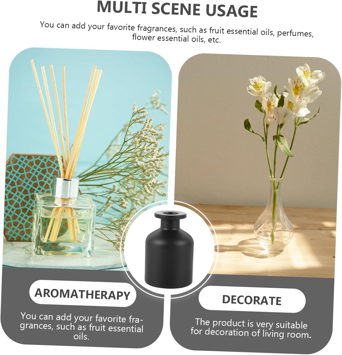 Mobestech 100ML Frosted Glass Aromatherapy Bottles 2Pcs