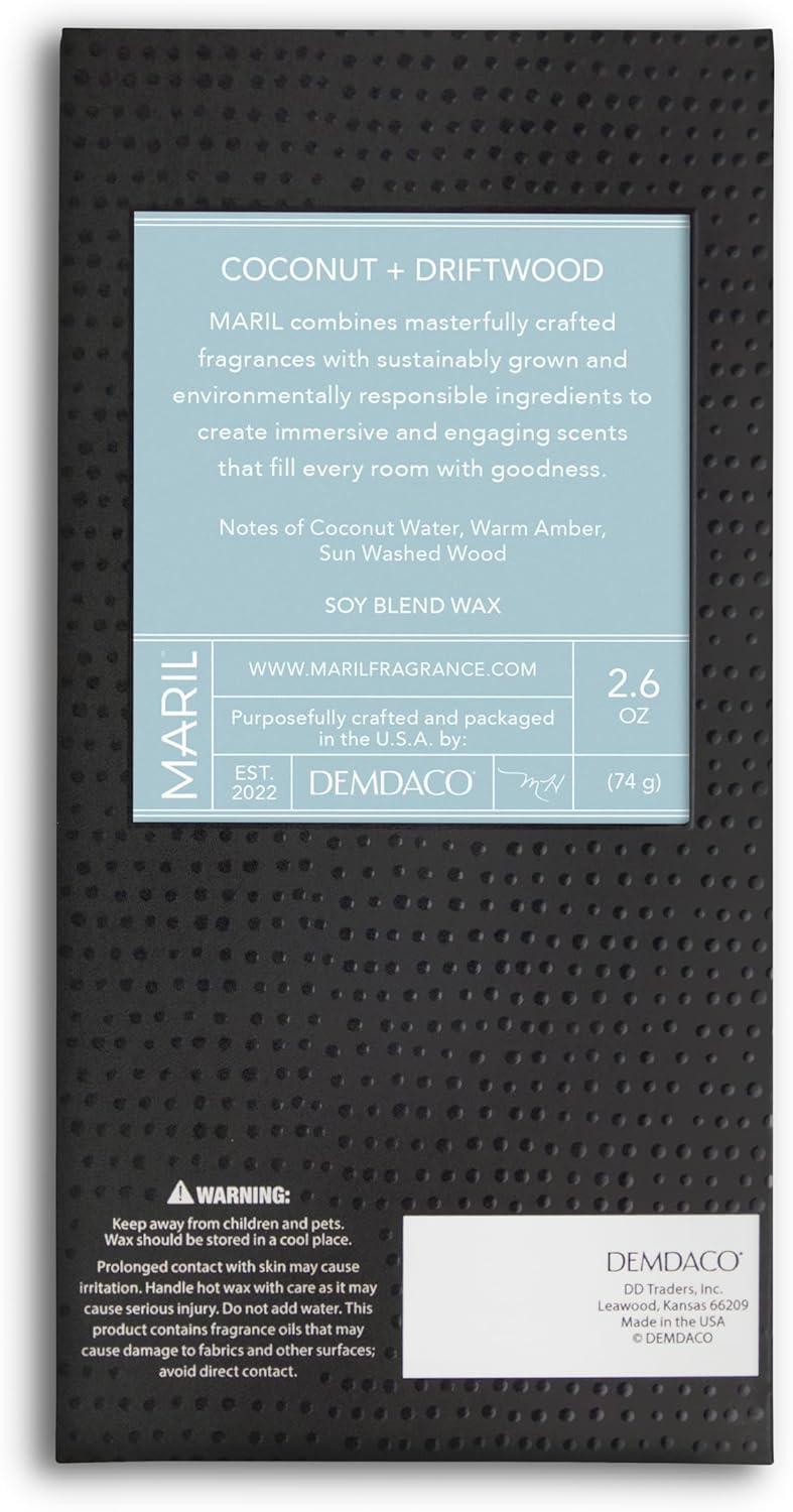 DEMDACO MARIL Collection Coconut Driftwood Scented Wax Melts