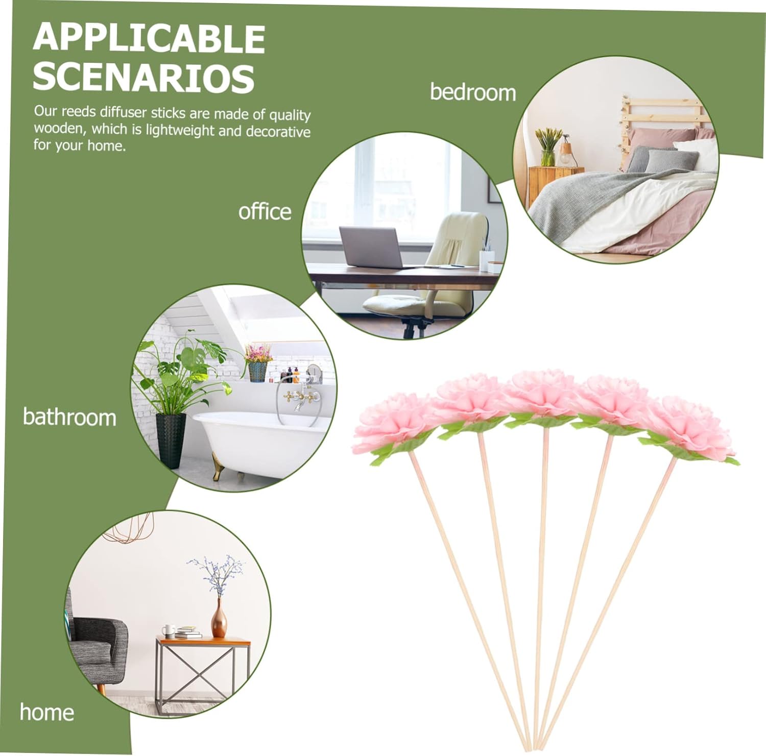 GLEAVI 5pcs Wicker Diffuser Sticks for Essential Oils