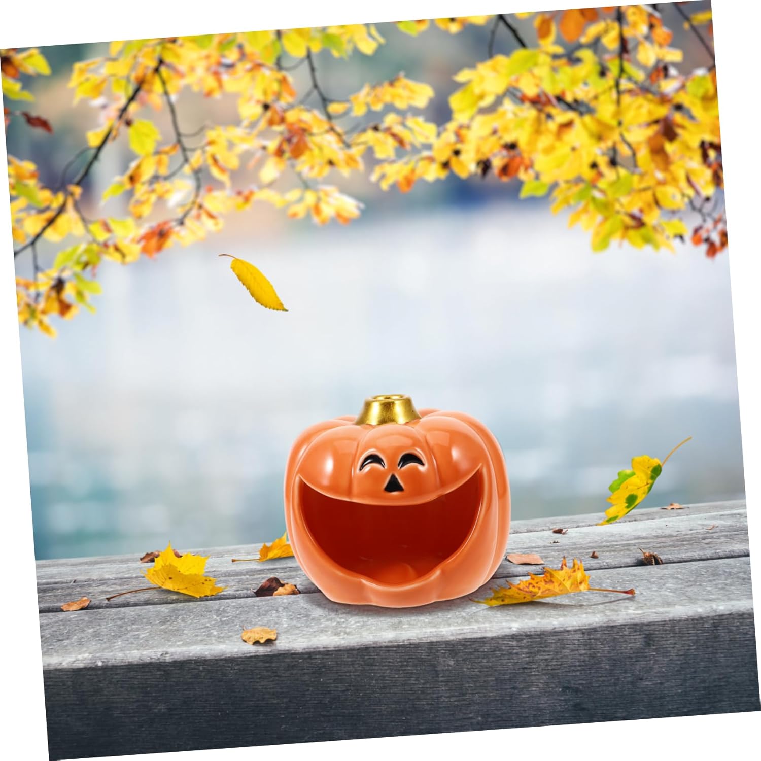 PRETYZOOM Halloween Pumpkin Ceramic Incense Burner for Sage and Aromatherapy