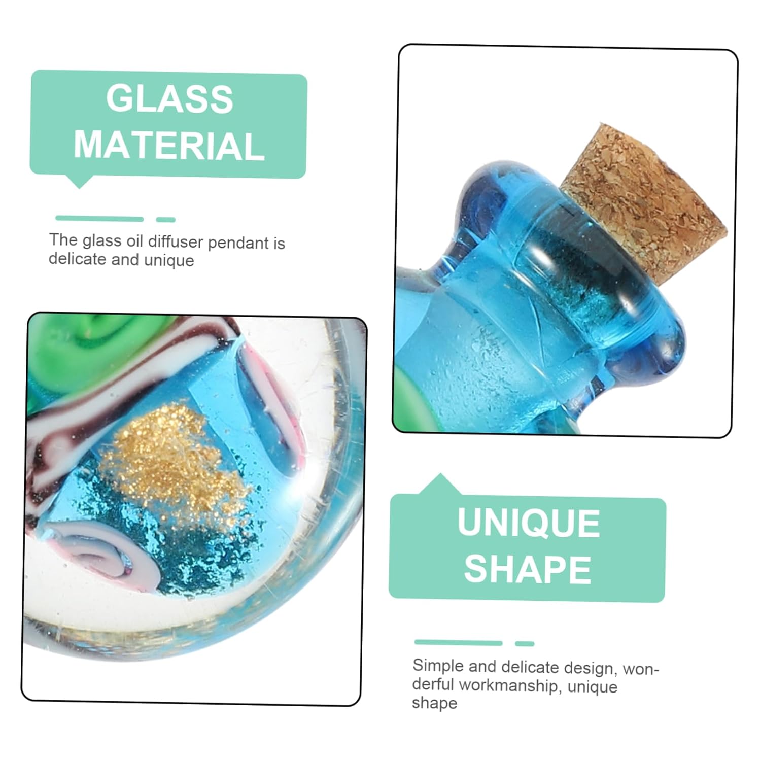 Glass Diffuser Pendant for Essential Oil and Necklace Decoration