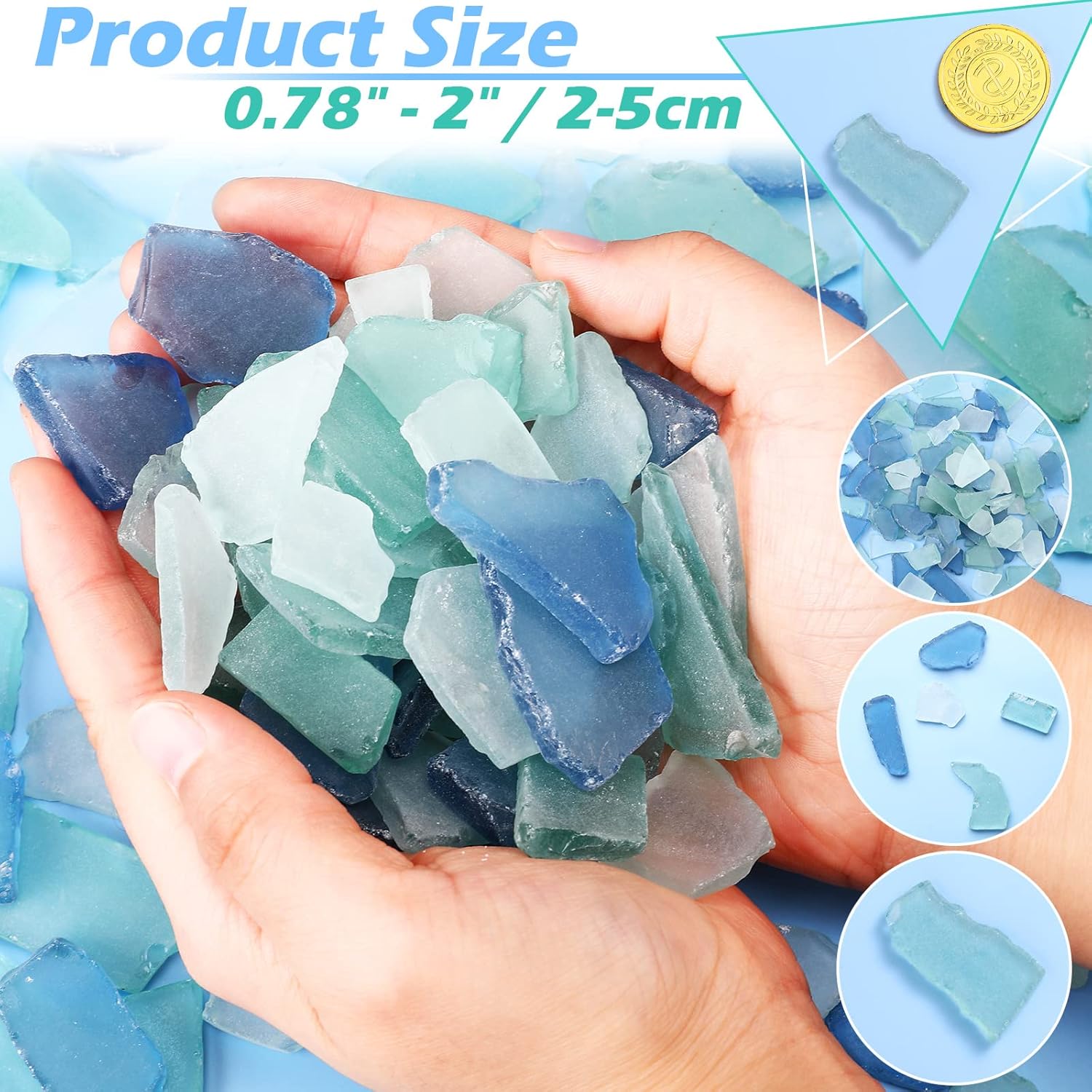 Patelai 48 oz Sea Glass Cobalt Vase Filler Decor