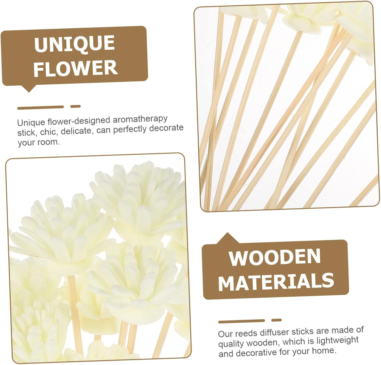 36Pcs Flower Aroma Diffuser Sticks for Home Office Decor