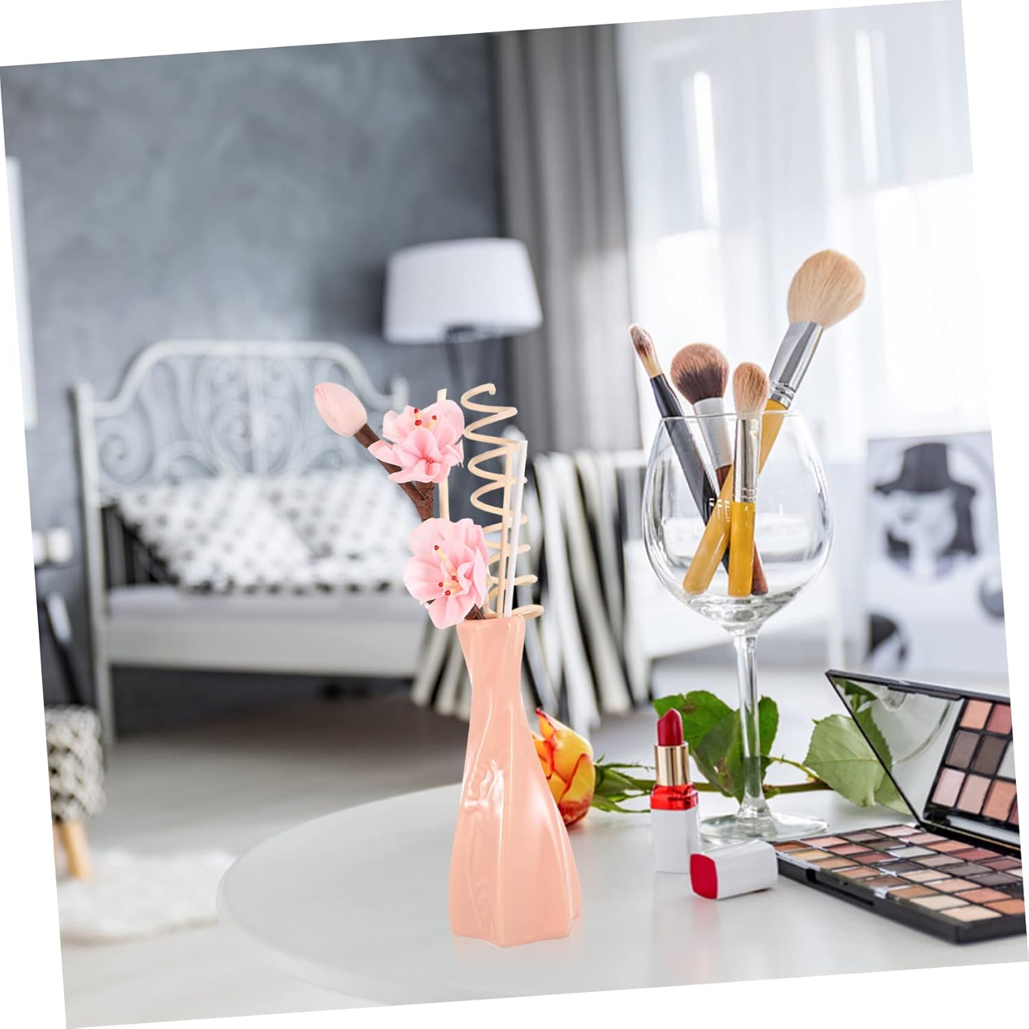 VICASKY Aroma Diffuser Set with Ceramic Bottle and Rattan Sticks