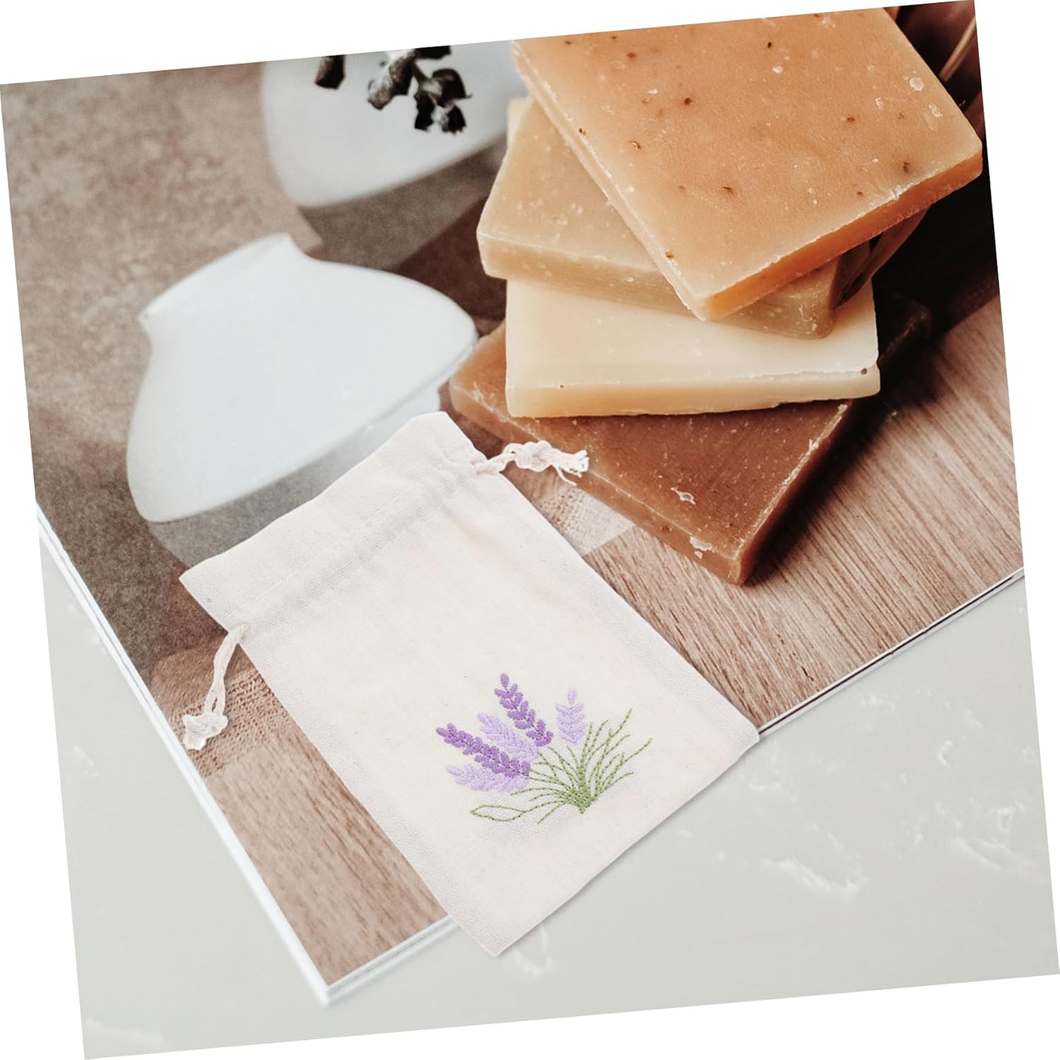 VALICLUD 10Pcs Lavender Sachet Bags Reusable Drawstring Pouches