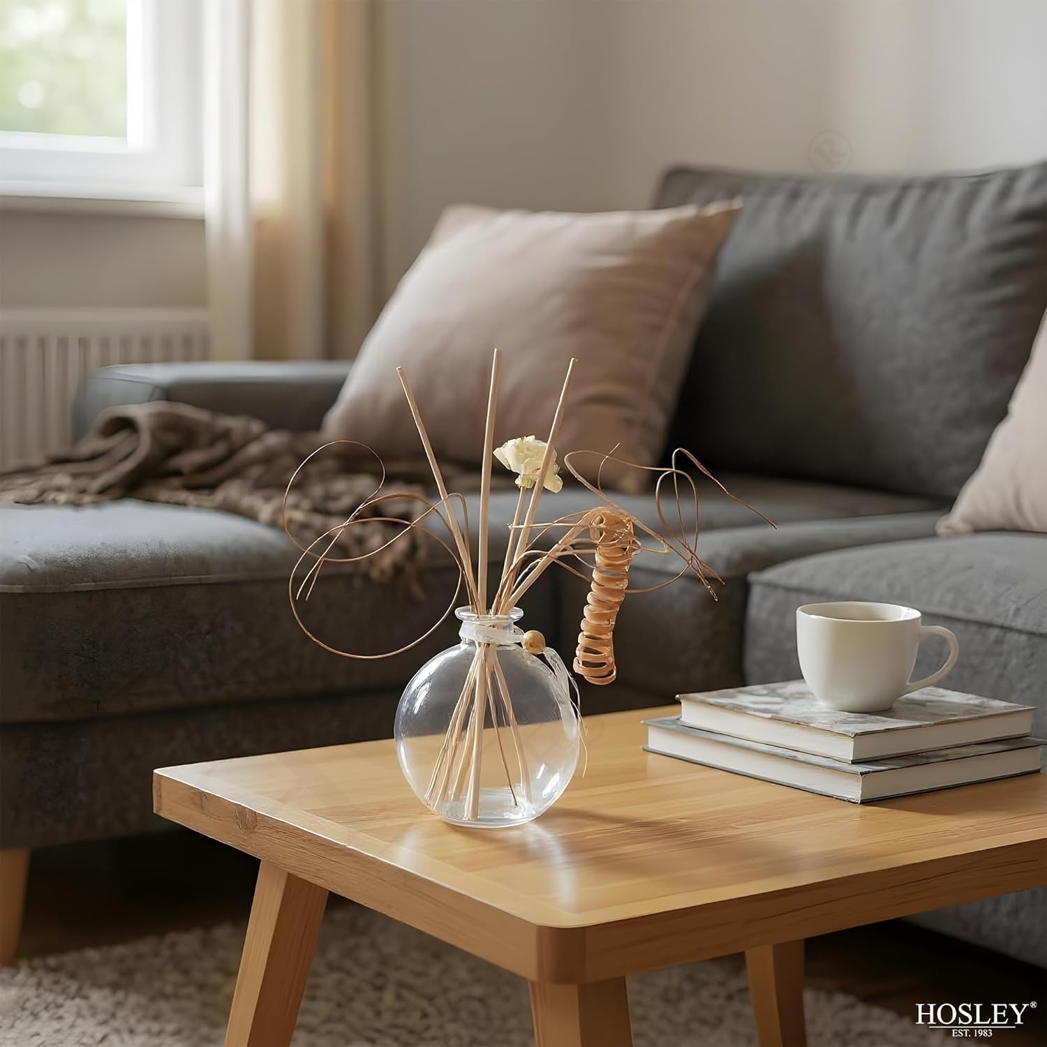 Hosley Glass Diffuser Bottles with Reeds Set of 4