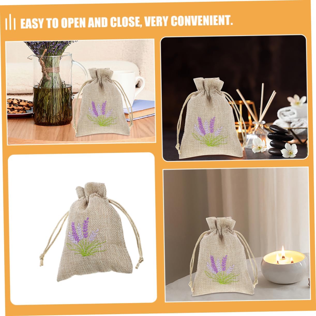 Happyyami 5pcs Lavender Sachet Bags Dried Flower Storage Wrapping Pouches