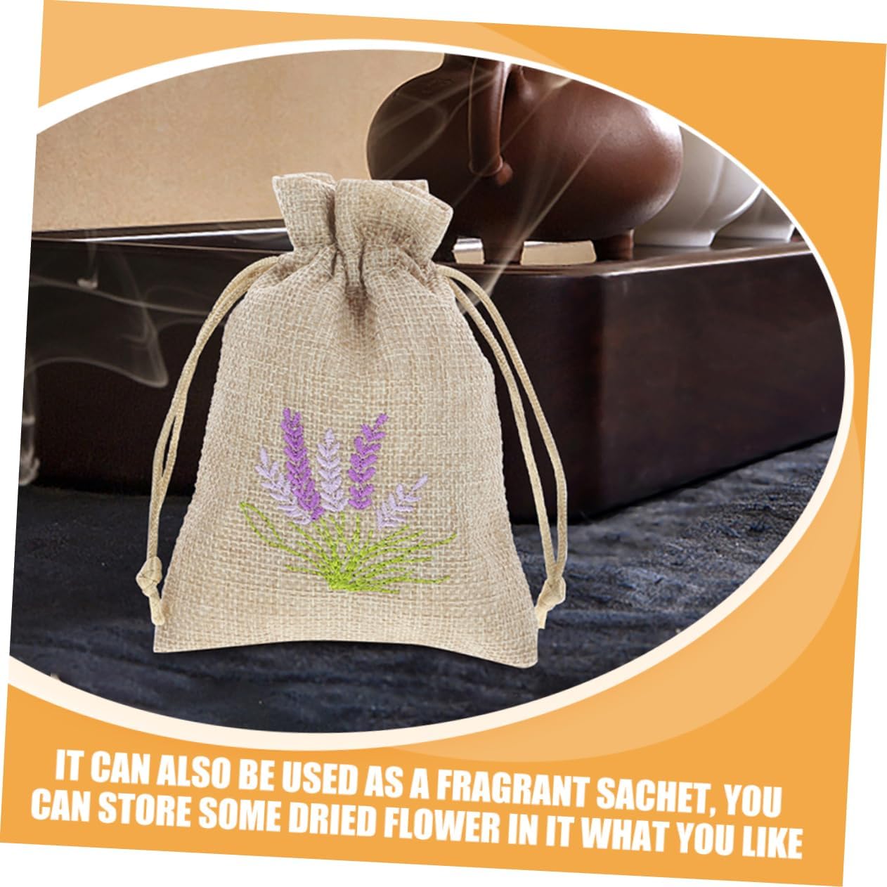 Happyyami 5pcs Lavender Sachet Bags Dried Flower Storage Wrapping Pouches