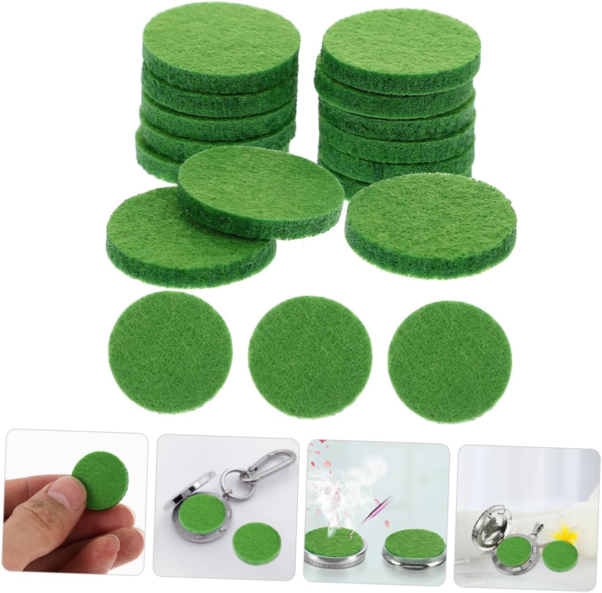 Amosfun 200pcs Cotton Aroma Pads for Diffuser Necklace