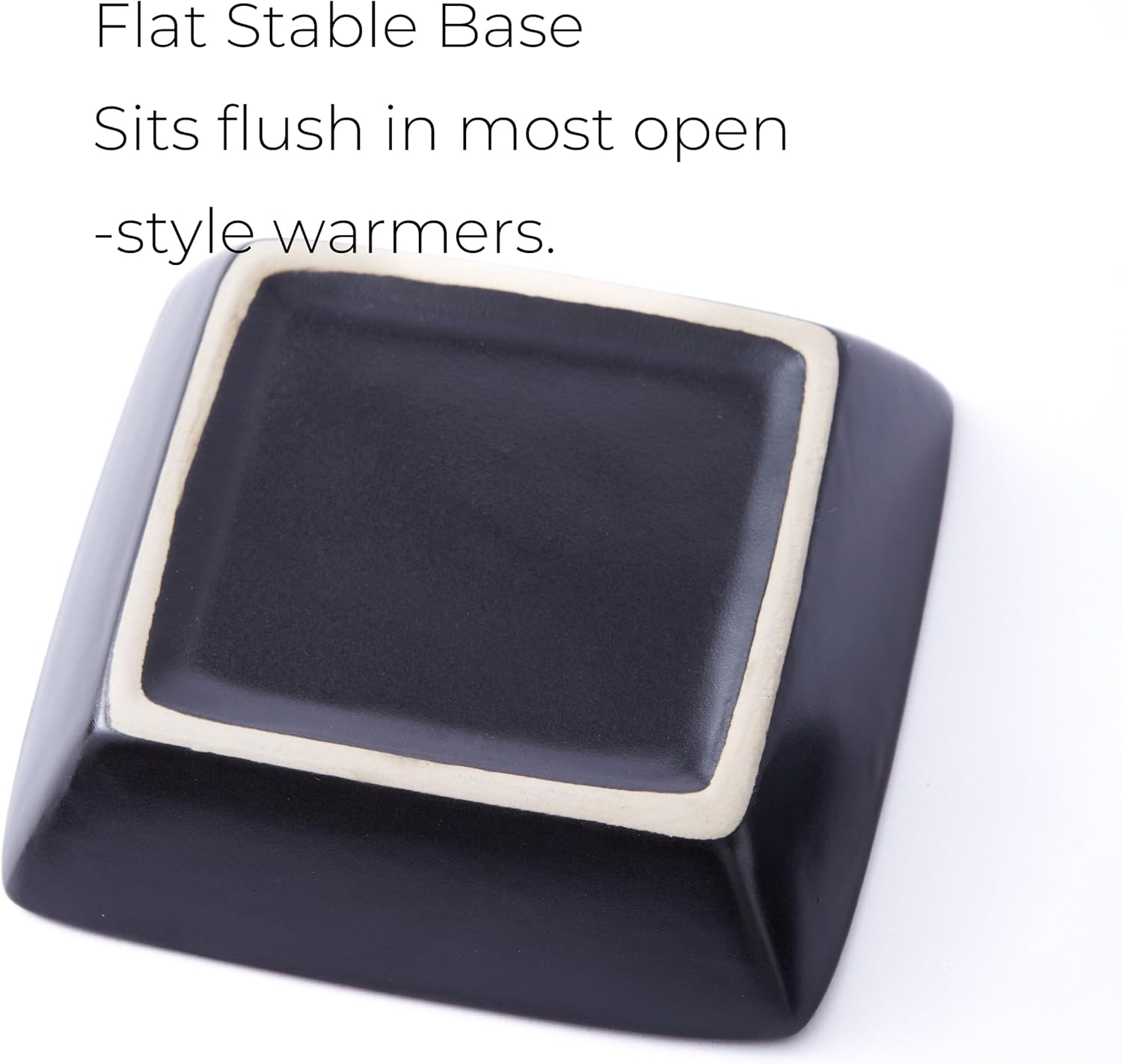Set of 2 Square Ceramic Wax Warmer Dishes - Black Matte and Brown Bloom Pattern