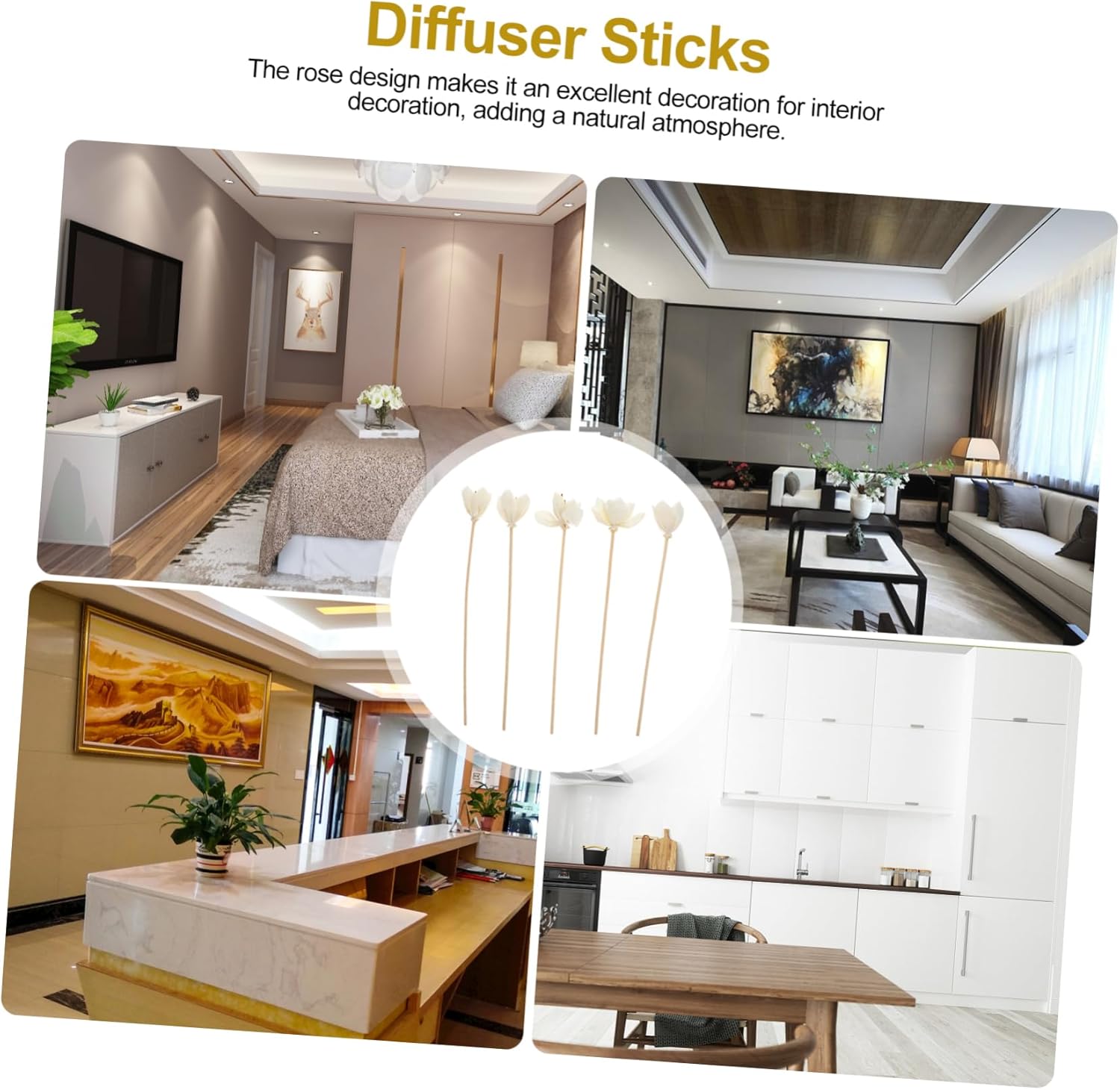 BESPORTBLE 5pcs Wicker Diffuser Sticks for Home Fragrance