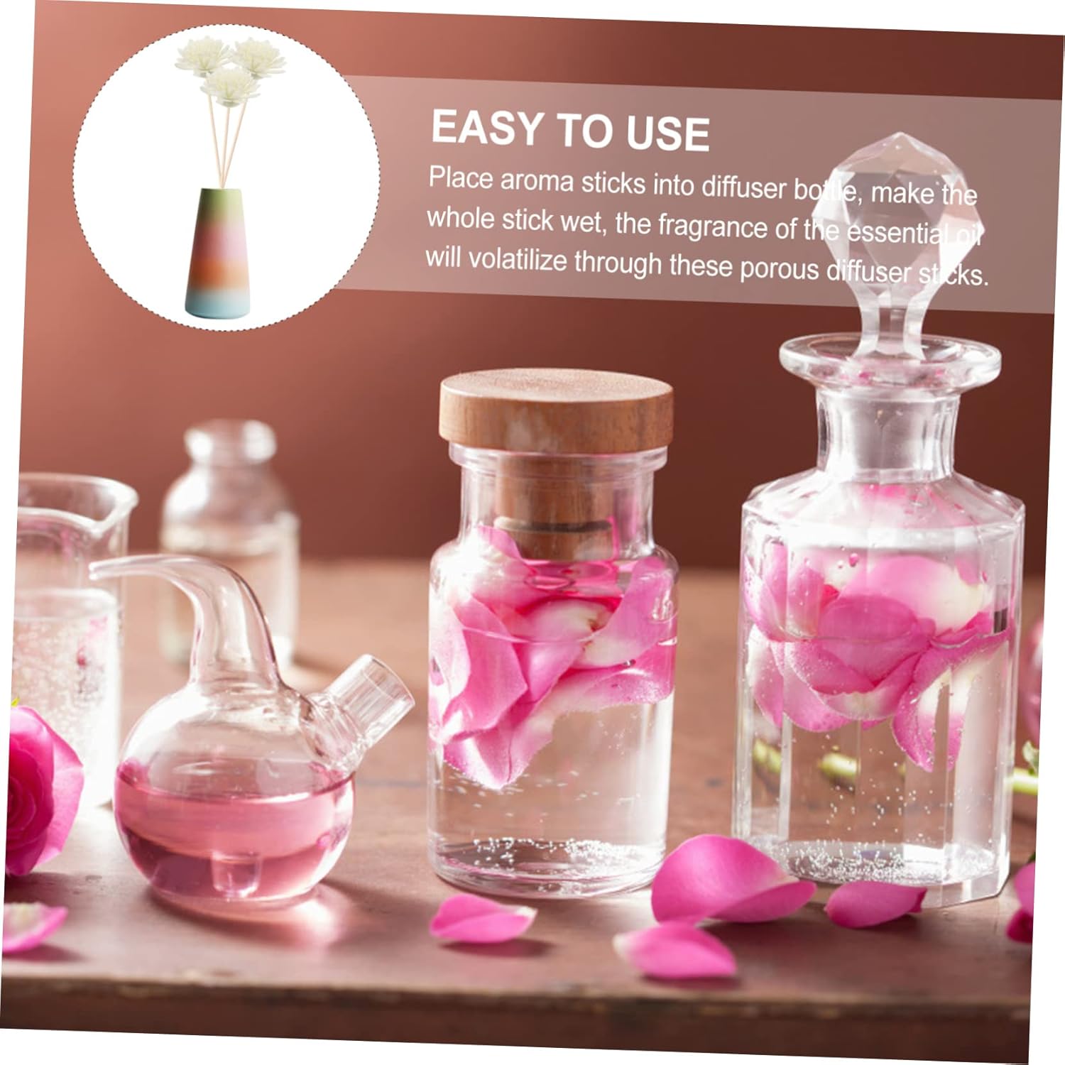 Cabilock 100pcs Diffuser Reeds Chrysanthemum Aroma Accessories