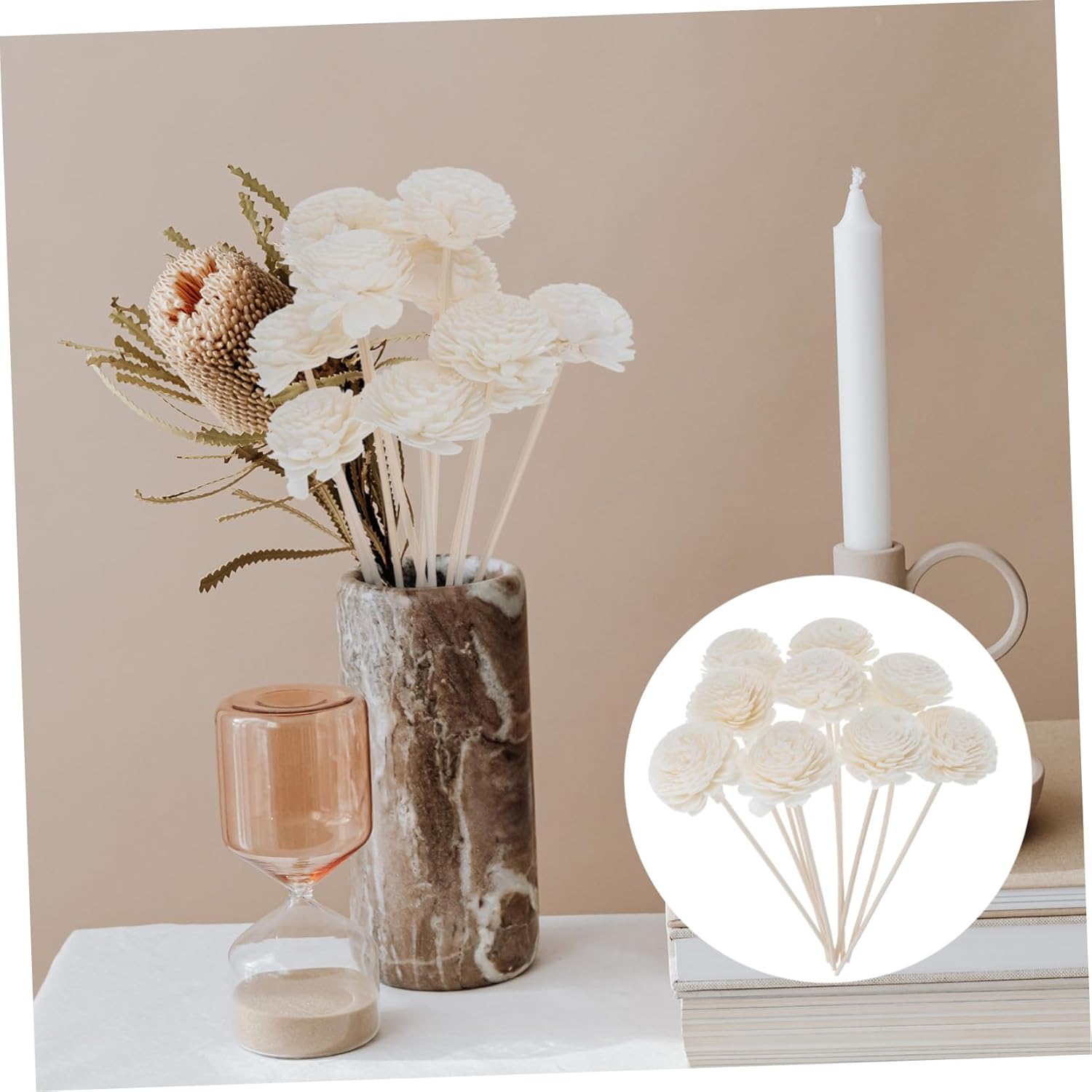 10pcs Fragrance Diffuser Sticks with Dried Flowers for Home and Office