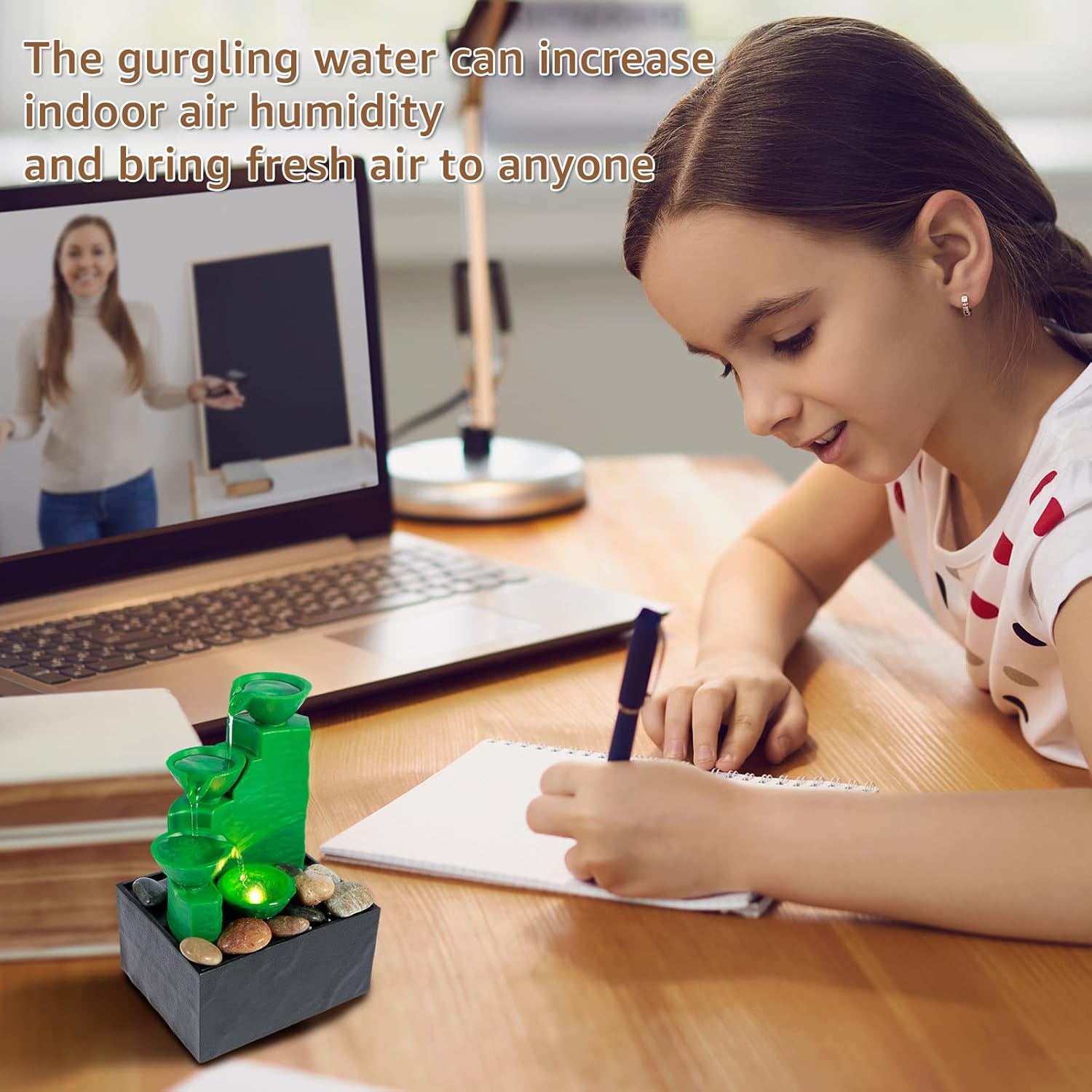 Tabletop Meditation Water Fountain With Light