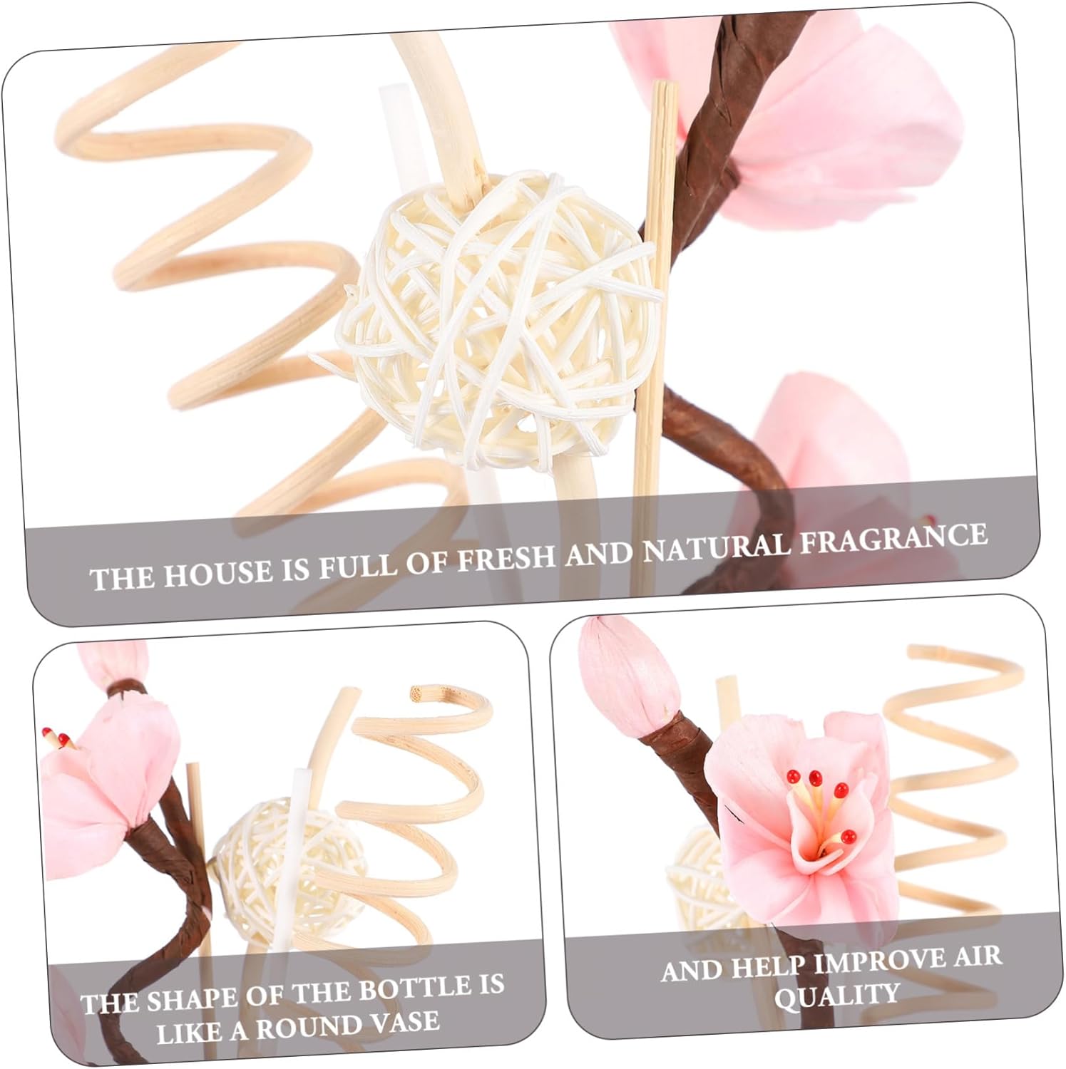 VICASKY Aroma Diffuser Set with Ceramic Bottle and Rattan Sticks