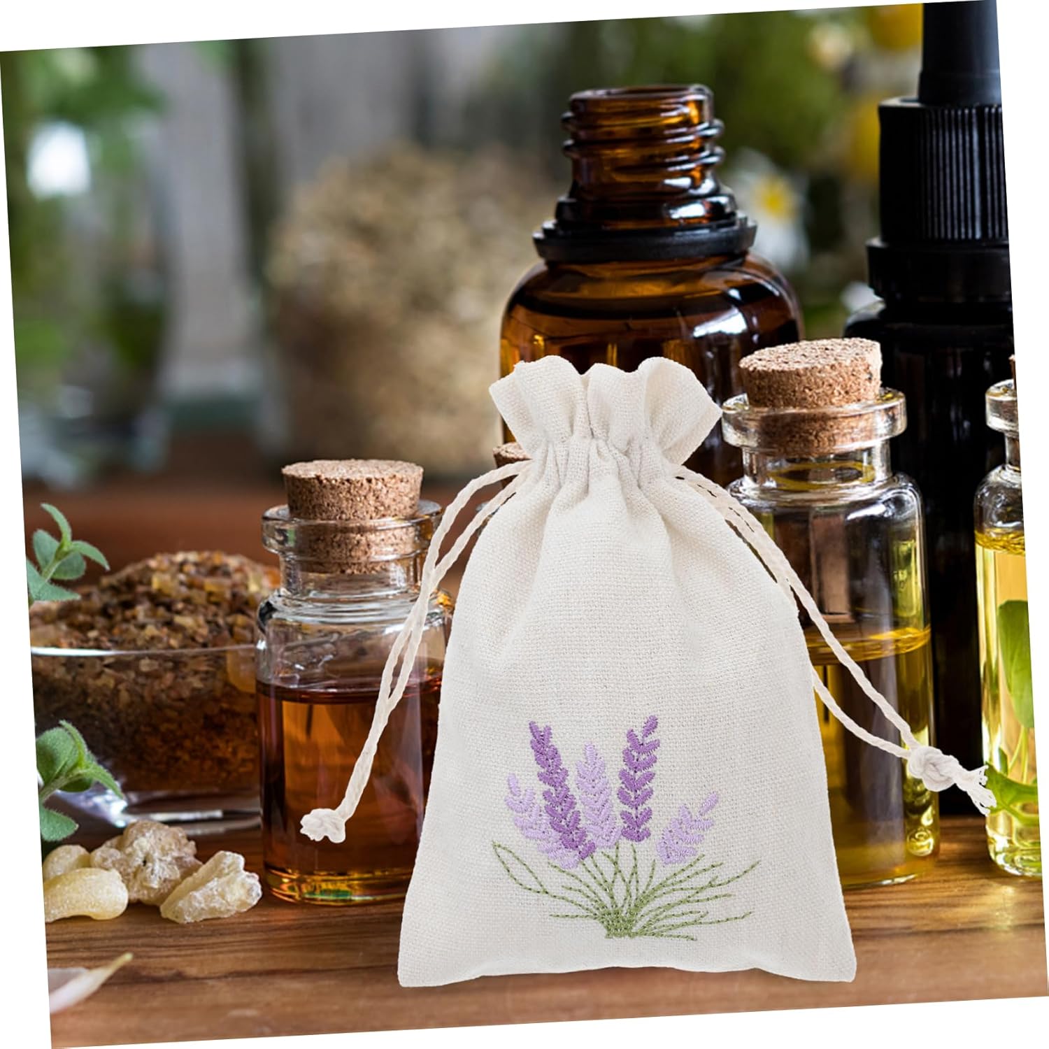 VALICLUD 10Pcs Lavender Sachet Bags Reusable Drawstring Pouches